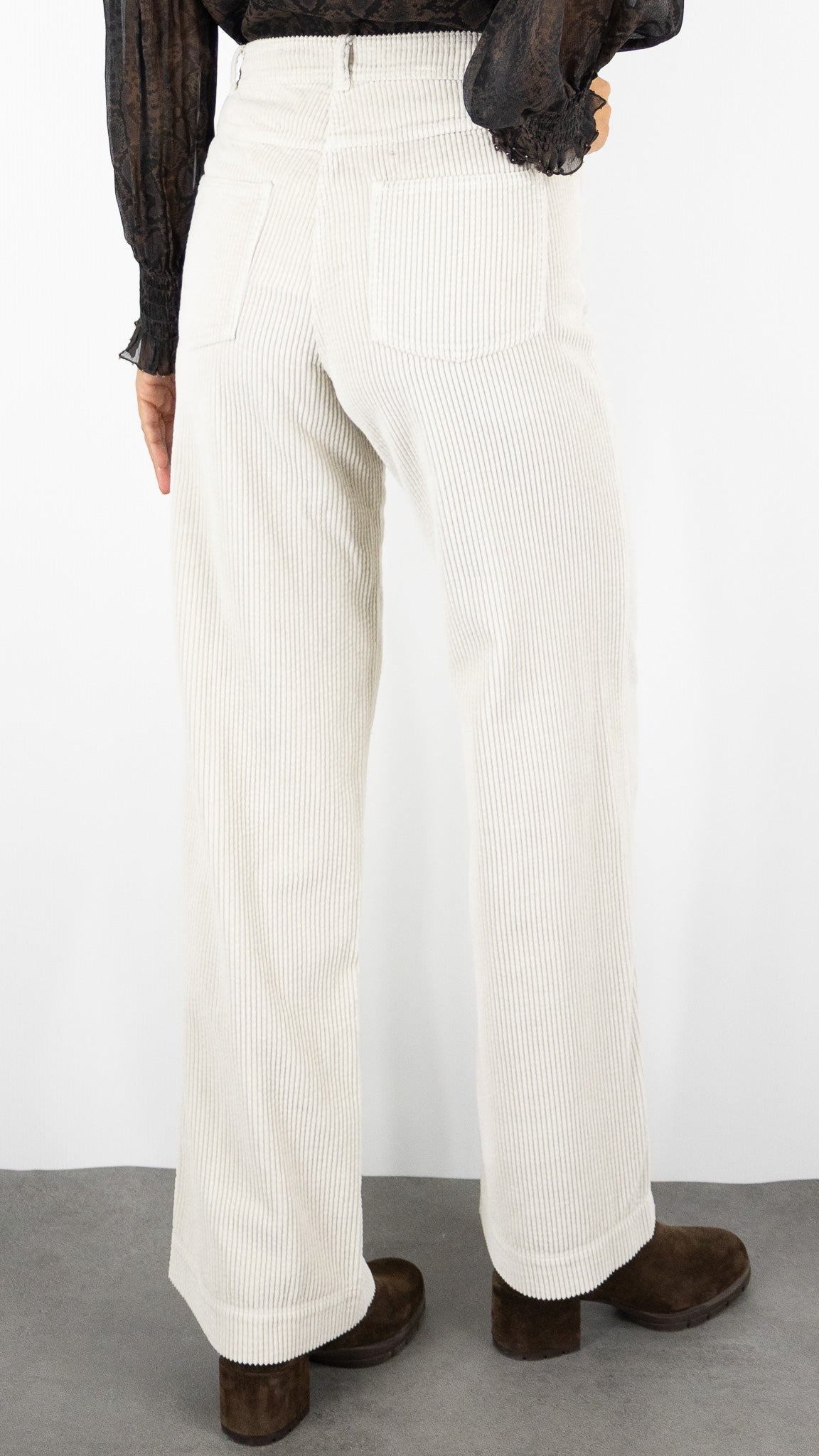 PANTALON LARGE EN VELOURS COTELE GREIGE POUR FEMME HARTFORD PILOTE