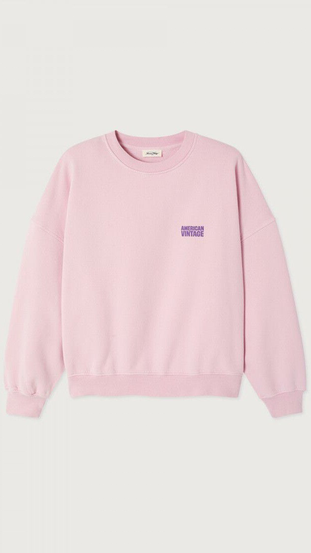 SWEAT AMPLE EN COTON POUR FEMME PLI03C AMERICAN VINTAGE PLIZZY#COLOR_PETALE CHINE