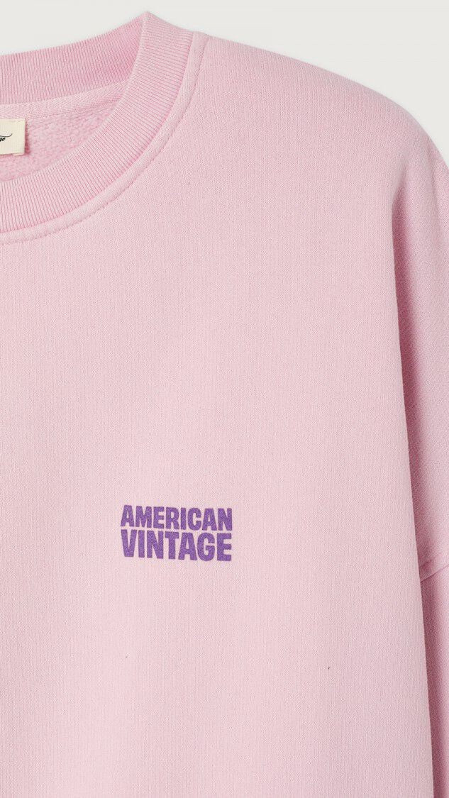 SWEAT AMPLE EN COTON POUR FEMME PLI03C AMERICAN VINTAGE PLIZZY#COLOR_PETALE CHINE