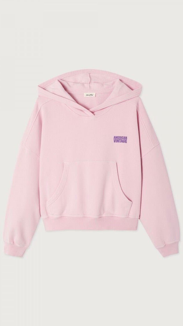 SWEAT AMPLE A CAPUCHE POUR FEMME AMERICAN VINTAGE PLIZZY#COLOR_PETALE VINTAGE
