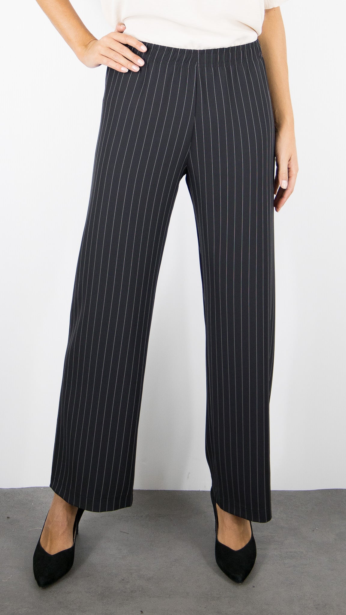 PANTALON AMPLE RAYE NOIR FEMME IMPERIAL PVT3KIK