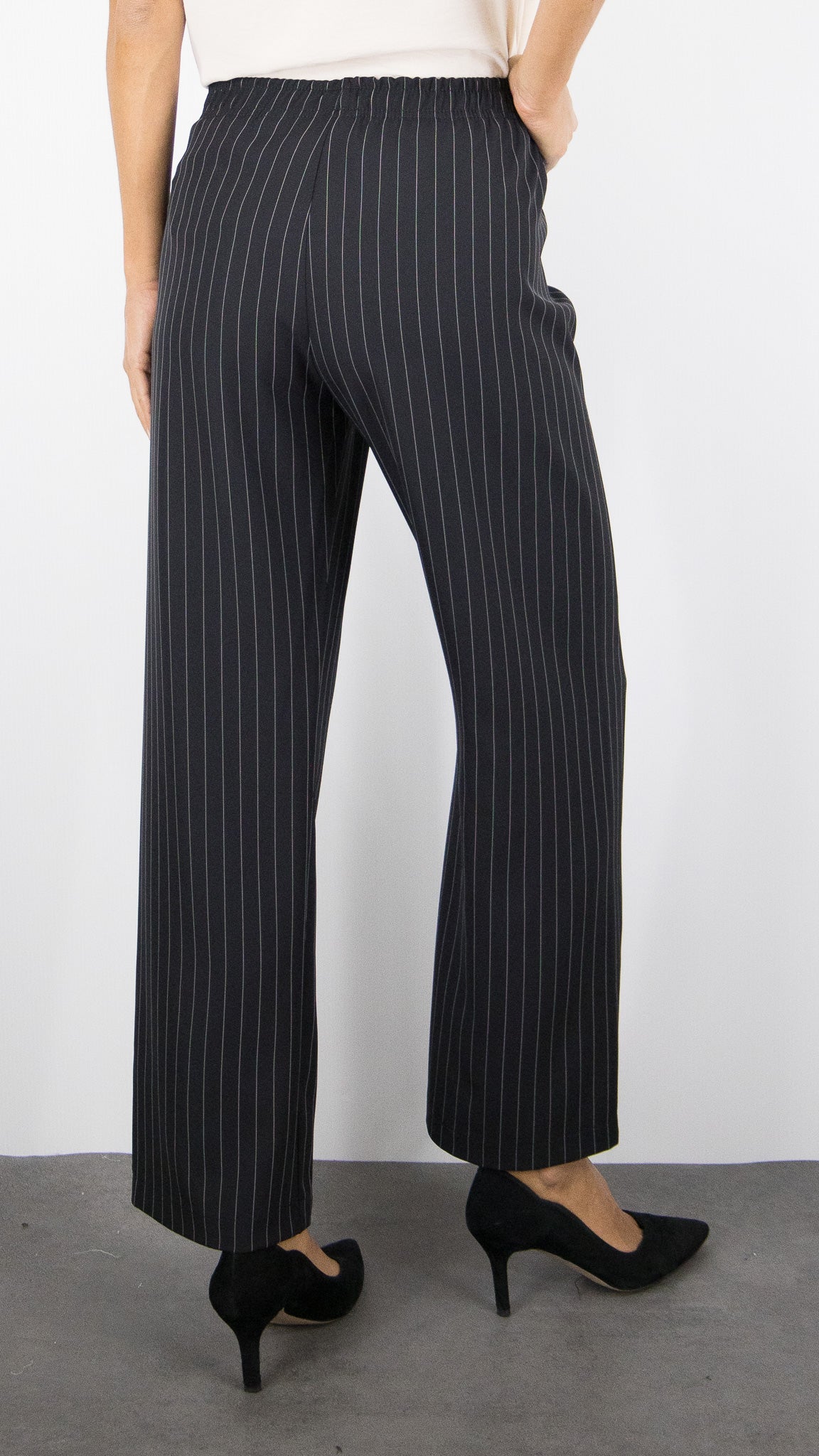 PANTALON AMPLE RAYE NOIR FEMME IMPERIAL PVT3KIK