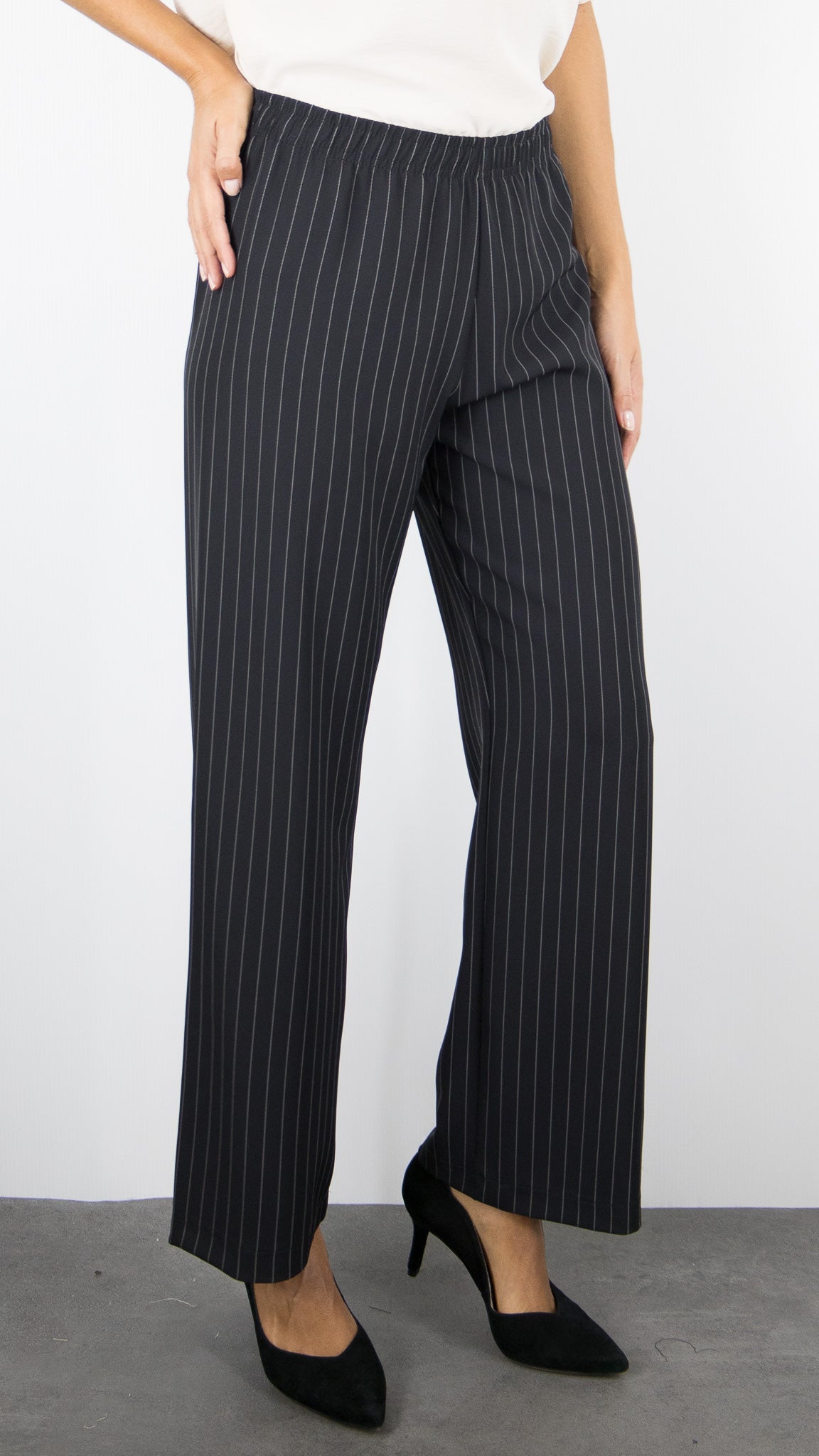 PANTALON AMPLE RAYE NOIR FEMME IMPERIAL PVT3KIK
