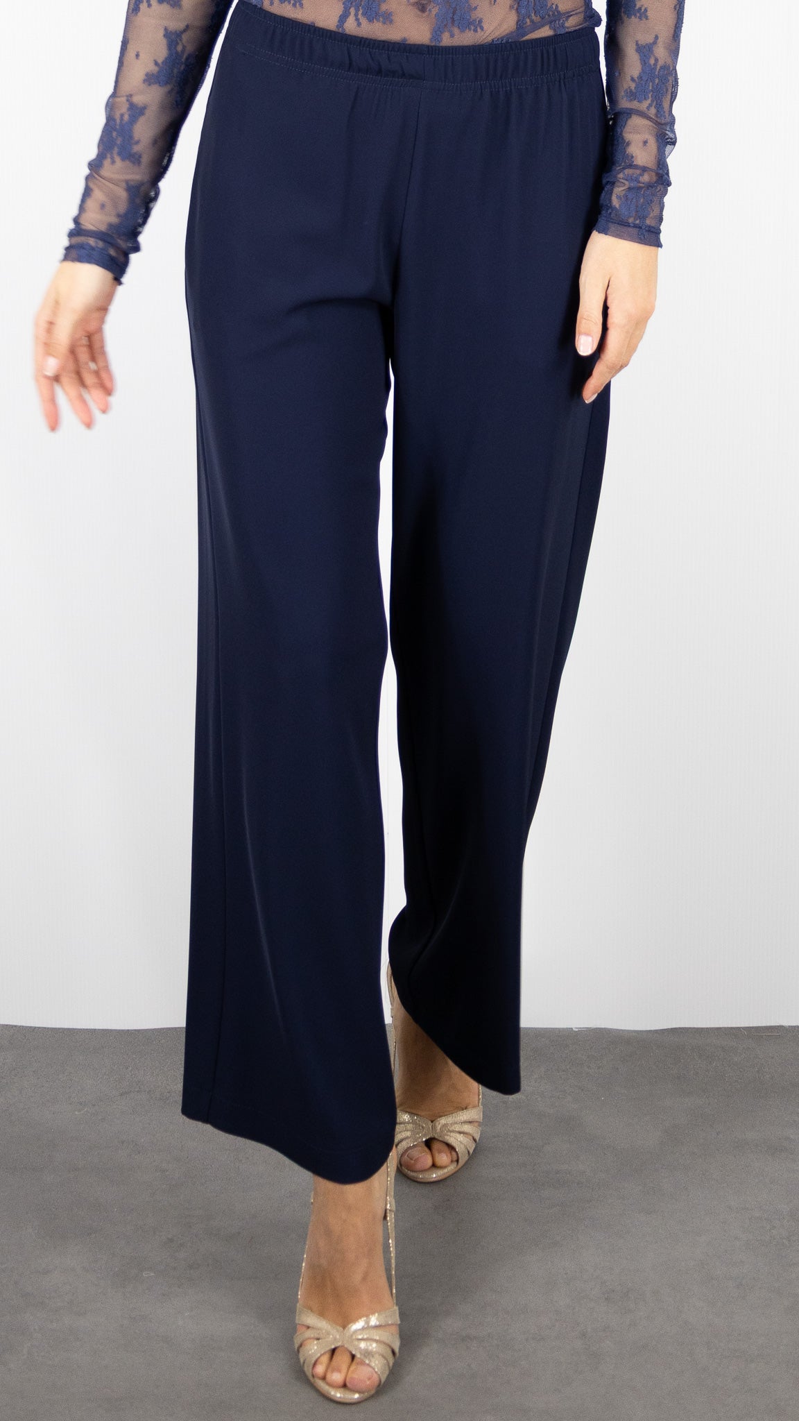 PANTALON HABILLE DROIT TAILLE ELASTIQUE IMPERIALE BLU SUCRO MARINE