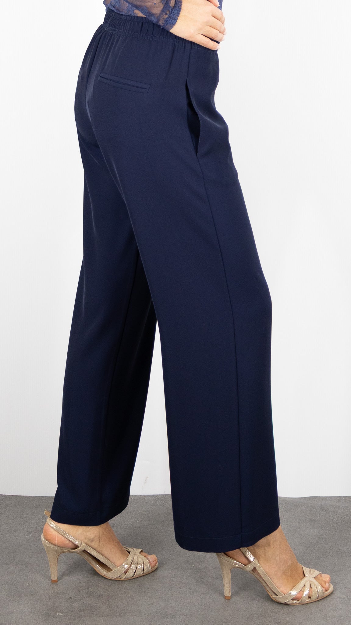 PANTALON HABILLE DROIT TAILLE ELASTIQUE IMPERIALE BLU SUCRO MARINE