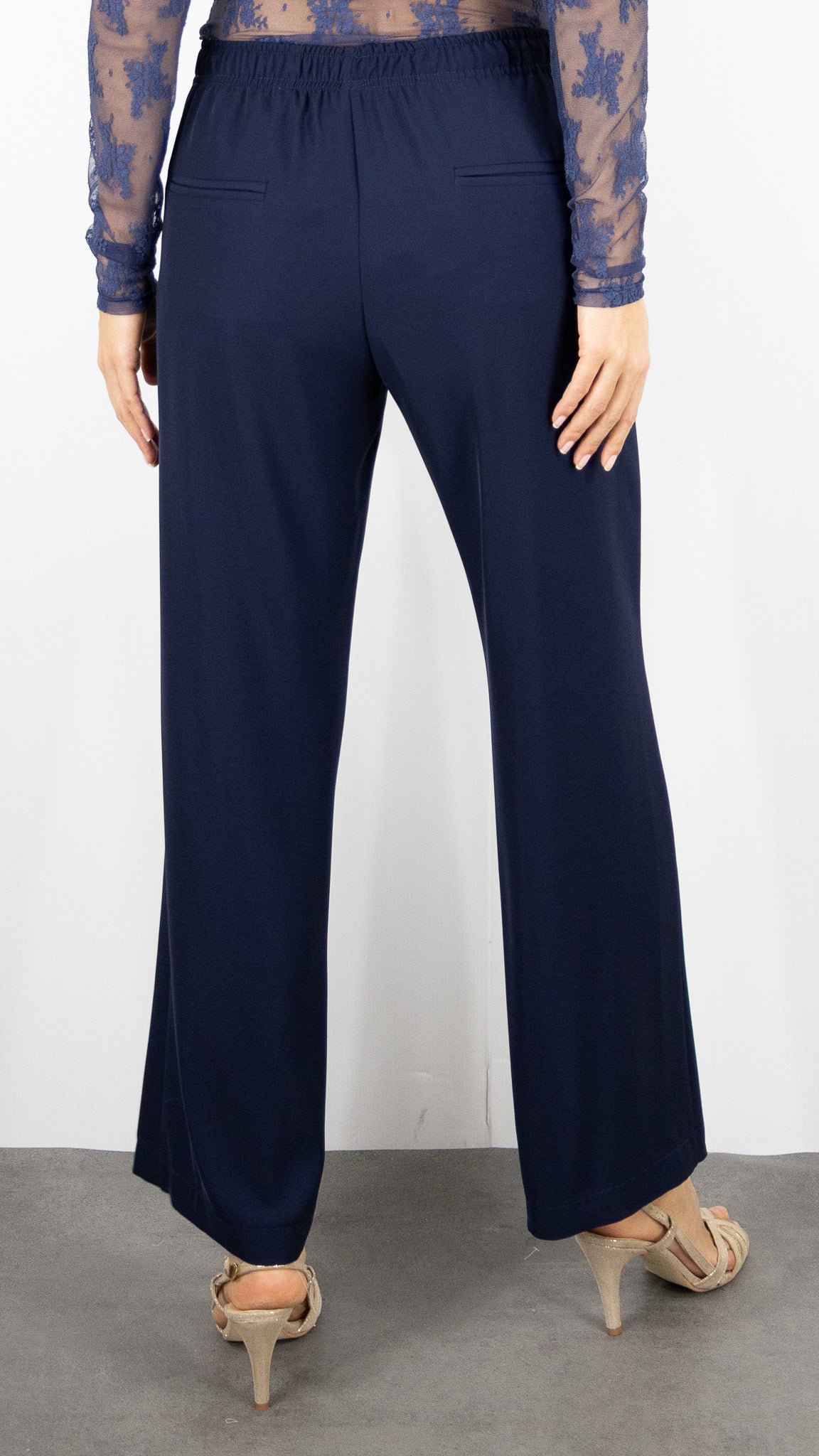 PANTALON HABILLE DROIT TAILLE ELASTIQUE IMPERIALE BLU SUCRO MARINE