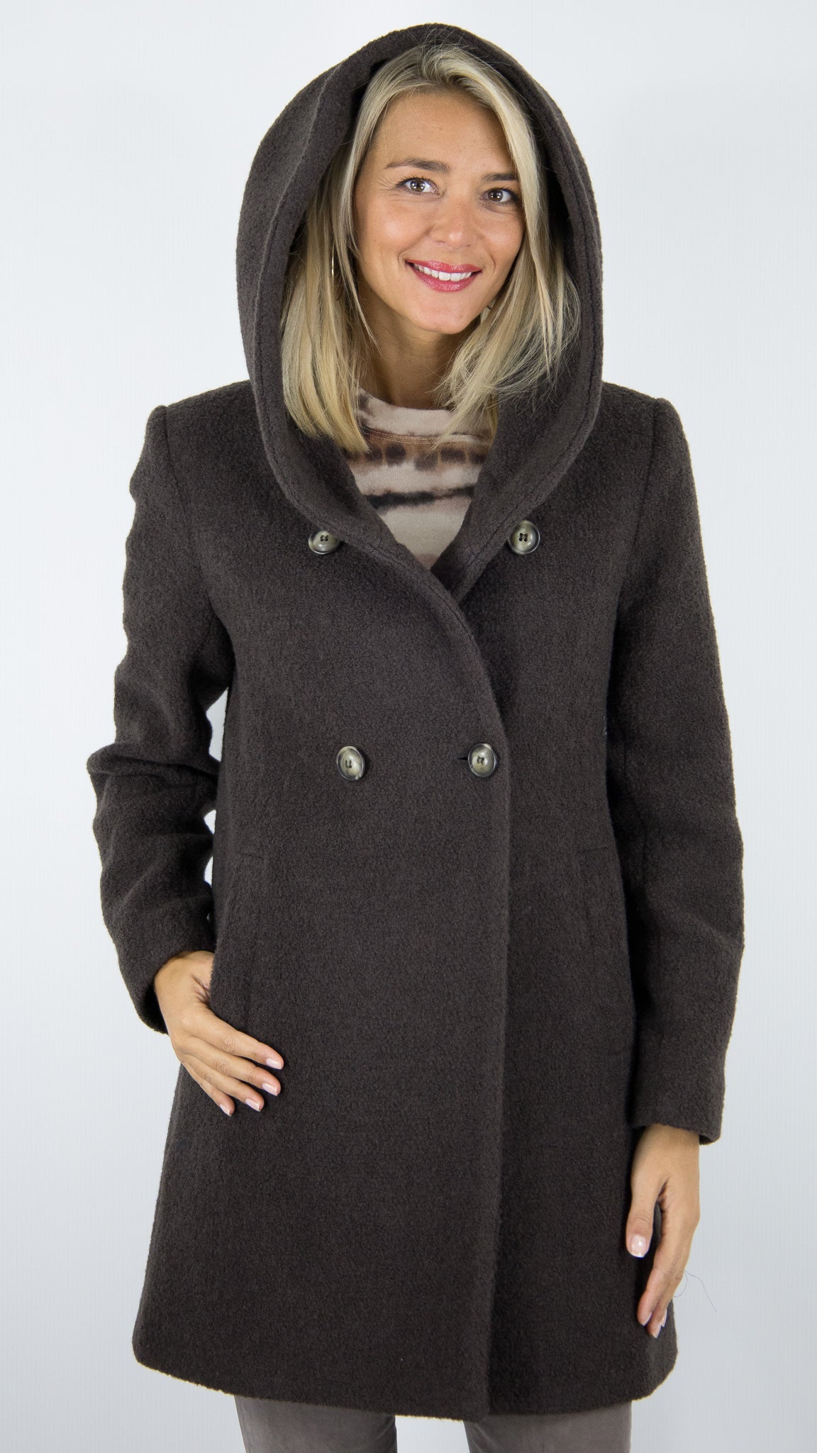MANTEAU A CAPUCHE EN LAINE TRENCH AND COAT RICOUX2 TT AWLE#COLOR_AWLE48/CHOCO