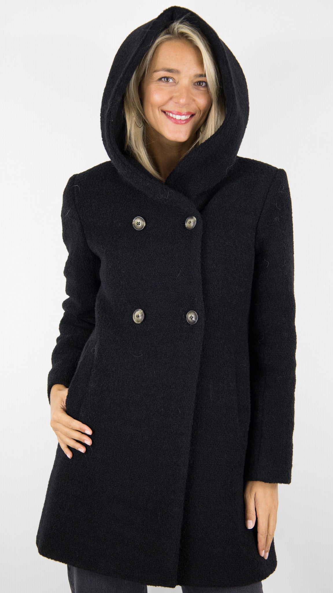 MANTEAU A CAPUCHE EN LAINE TRENCH AND COAT RICOUX2 TT AWLE#COLOR_AWLE401/NOIR