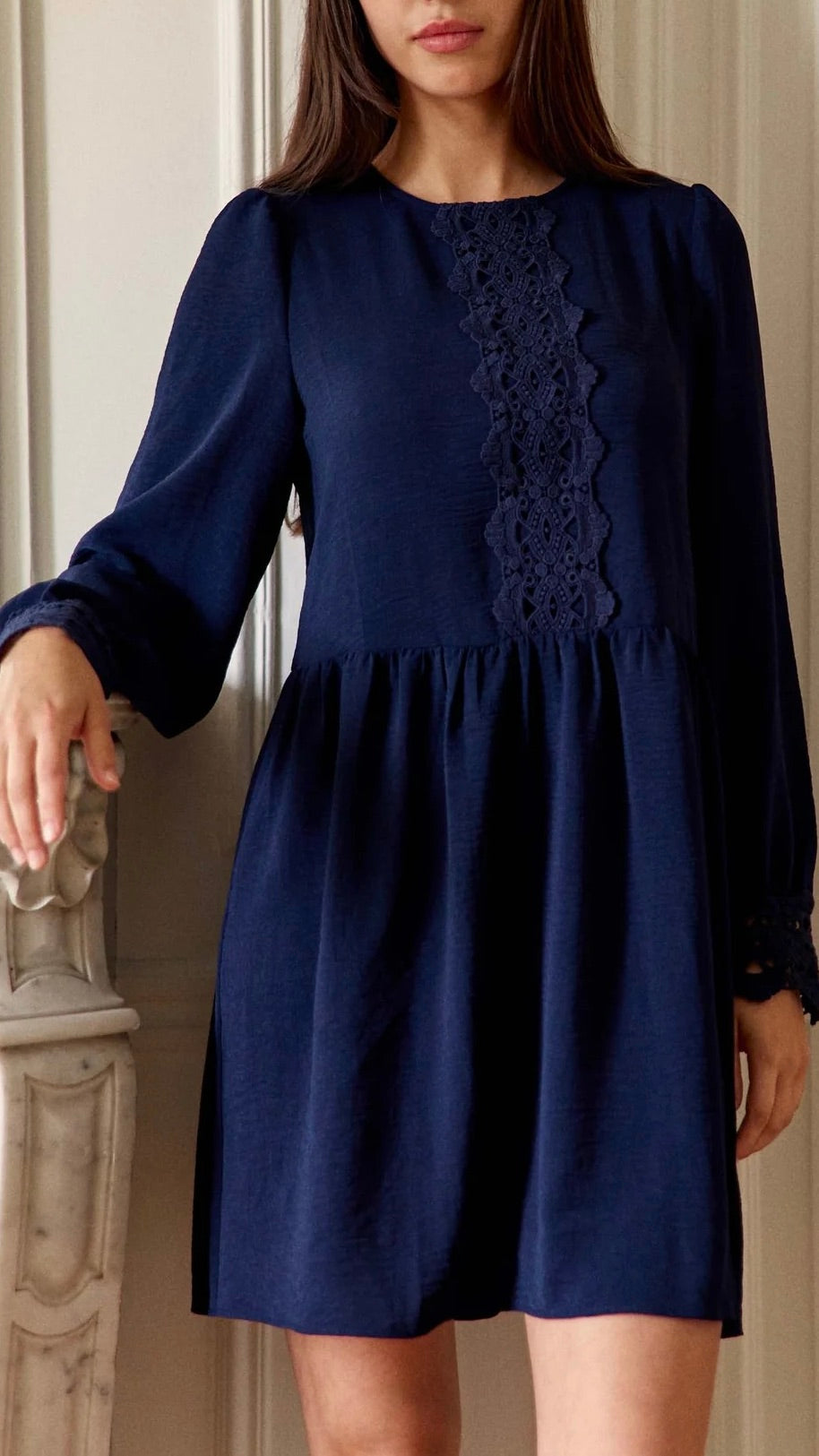 ROBE COURTE BRODEE MARINE LA PETITE ETOILE RIEL 