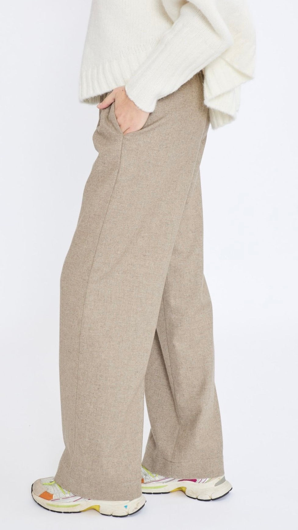 PANTALON DROIT EN FLANELLE JEFF RITZ#COLOR_62/BEIGE