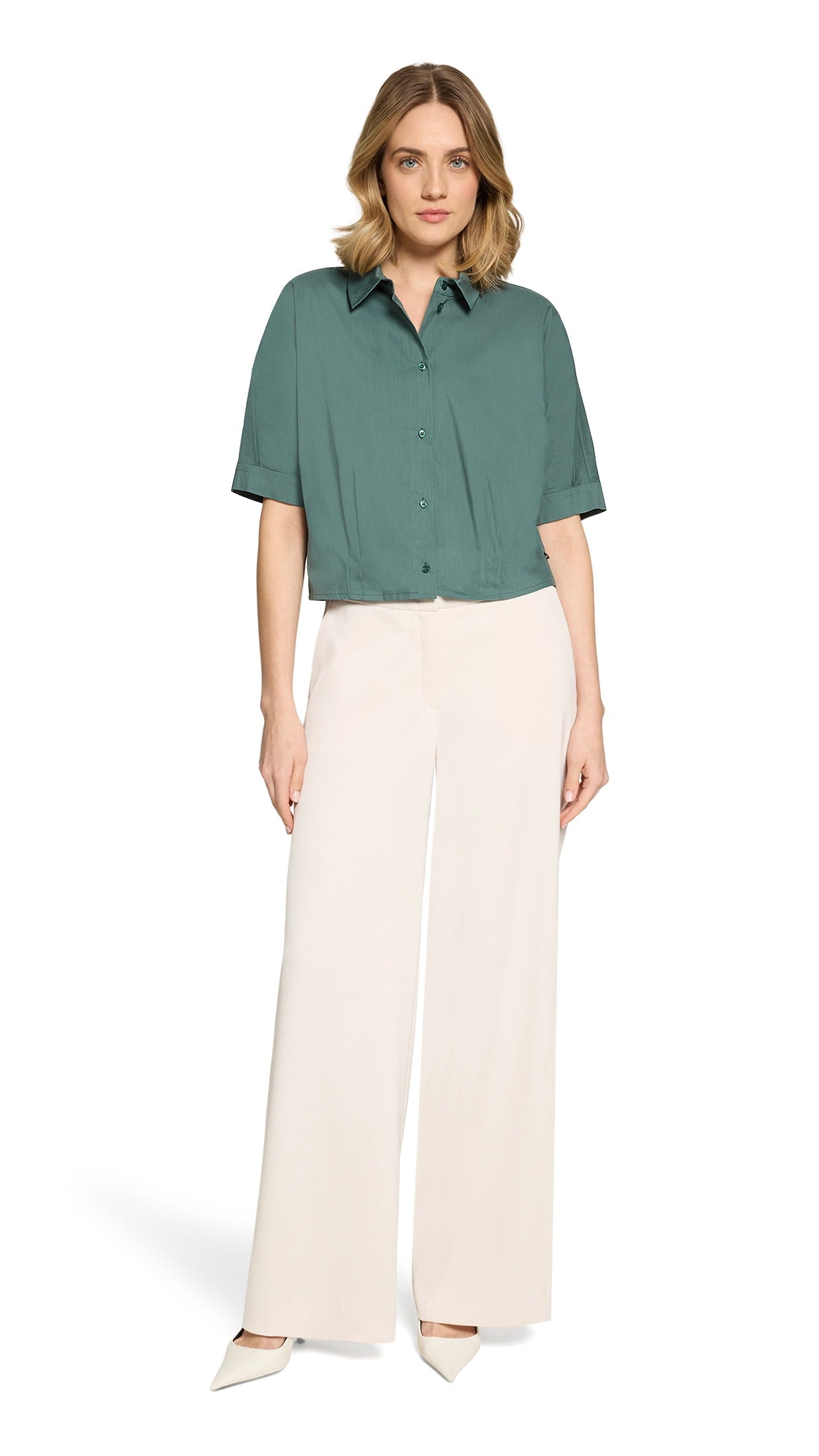 CHEMISE COURTE EN COTON VERTE FEMME ROBE LEGERE 6764/4059