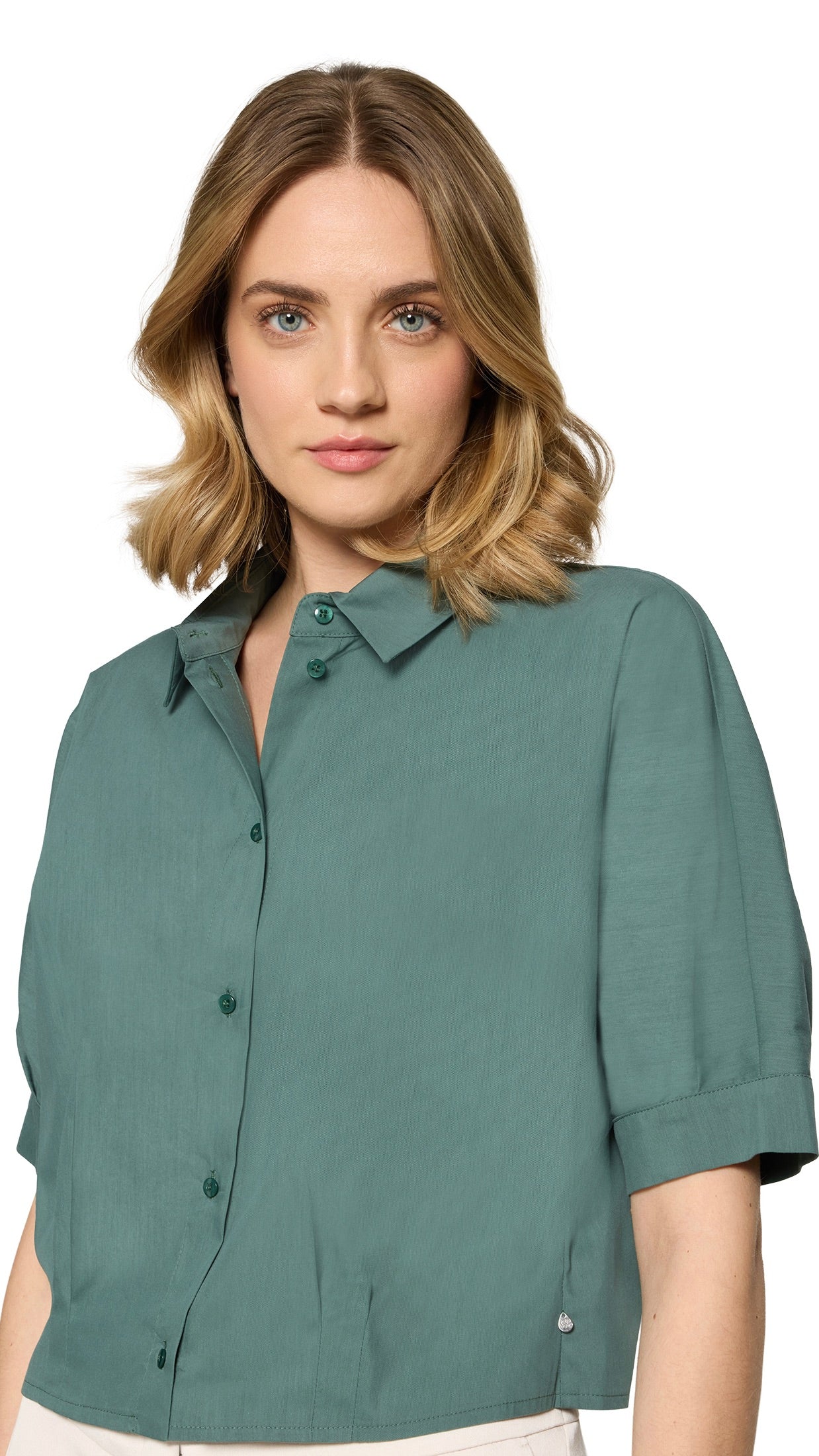 CHEMISE COURTE EN COTON VERTE FEMME ROBE LEGERE 6764/4059