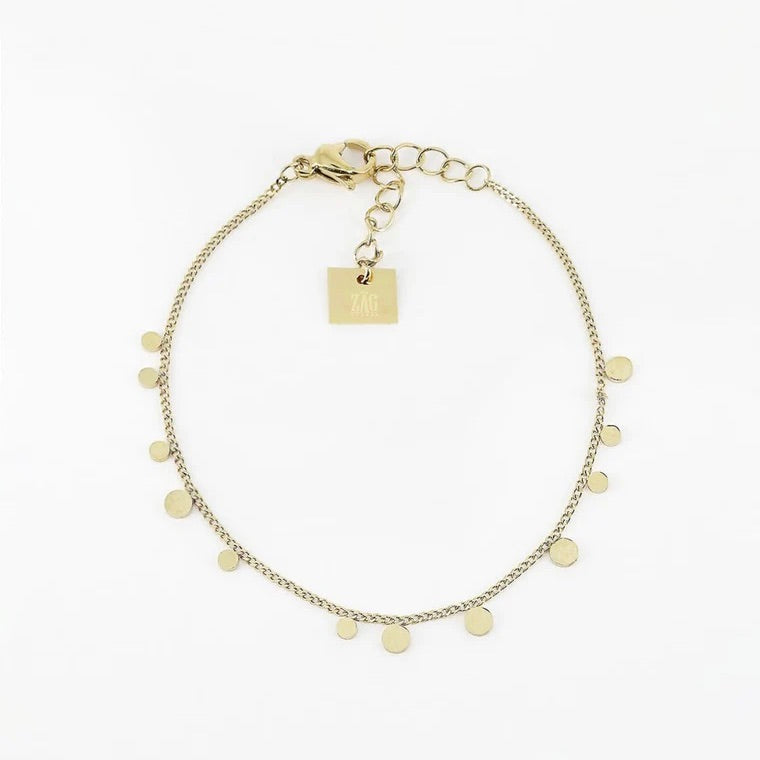 BRACELET DORE AVEC CONFETTIS ZAG MINI CONFETTIS 