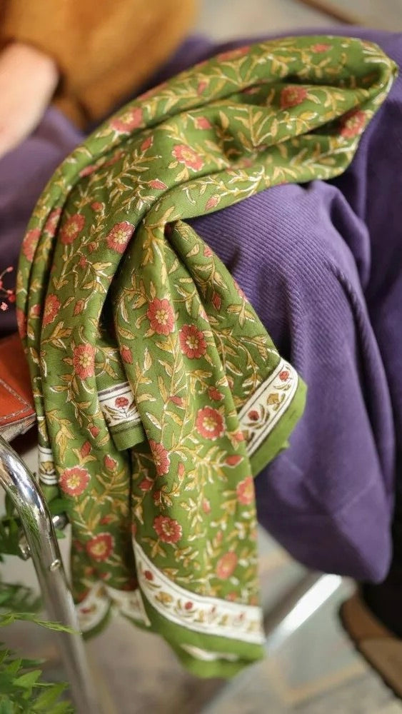FOULARD IMPRIME FLEURI EN COTON BELLEMME SCARLETT#COLOR_MOUSSE