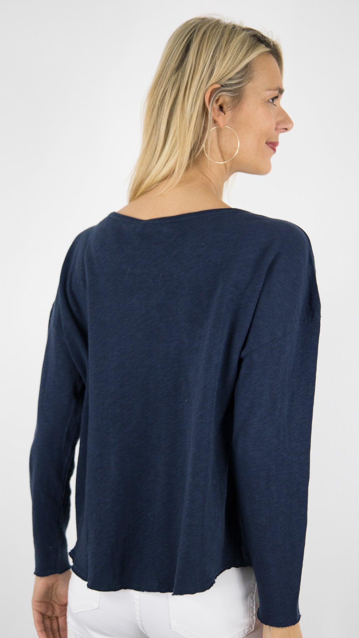 TEE-SHIRT V AMPLE POUR FEMME AMERICAN VINTAGE SONOMA#COLOR_NAVY