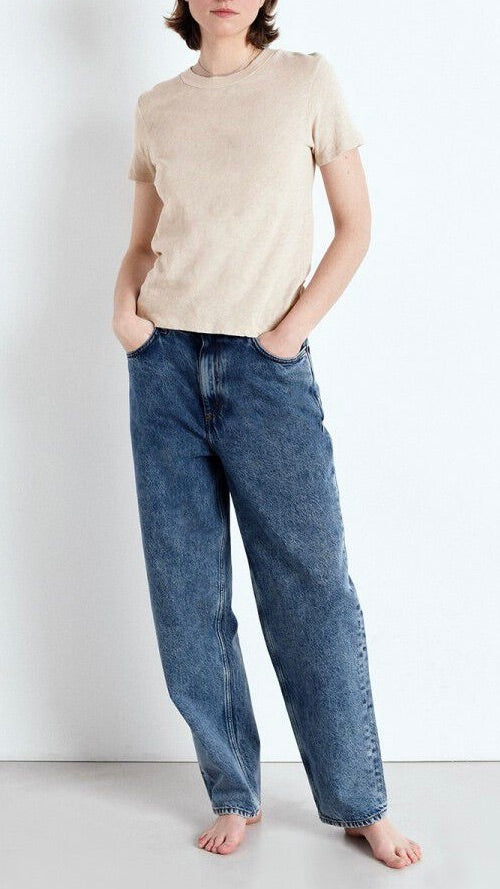 TEE-SHIRT EN COTON MANCHES COURTES SONOMA SON28GE26 AMERICAN VINTAGE SONOMA#COLOR_MASTIC BEIGE
