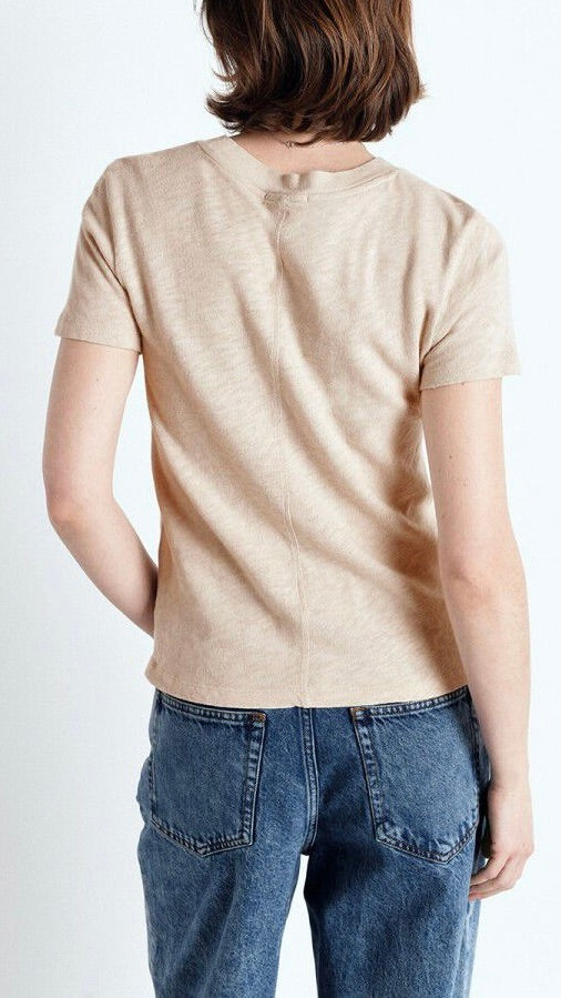 TEE-SHIRT EN COTON MANCHES COURTES SONOMA SON28GE26 AMERICAN VINTAGE SONOMA#COLOR_MASTIC BEIGE