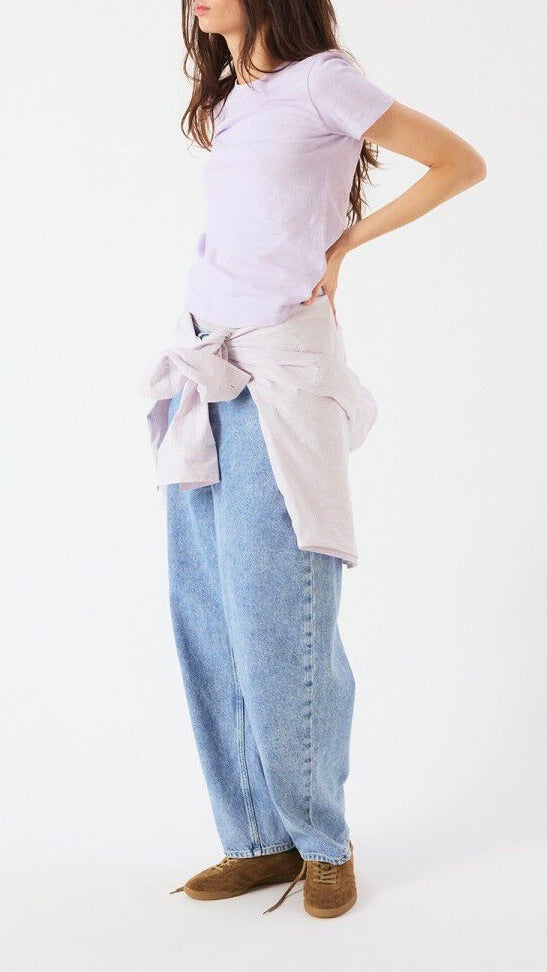 TEE-SHIRT EN COTON MANCHES COURTES SONOMA SON28GE26 AMERICAN VINTAGE SONOMA#COLOR_VIOLET PASTEL CHINE