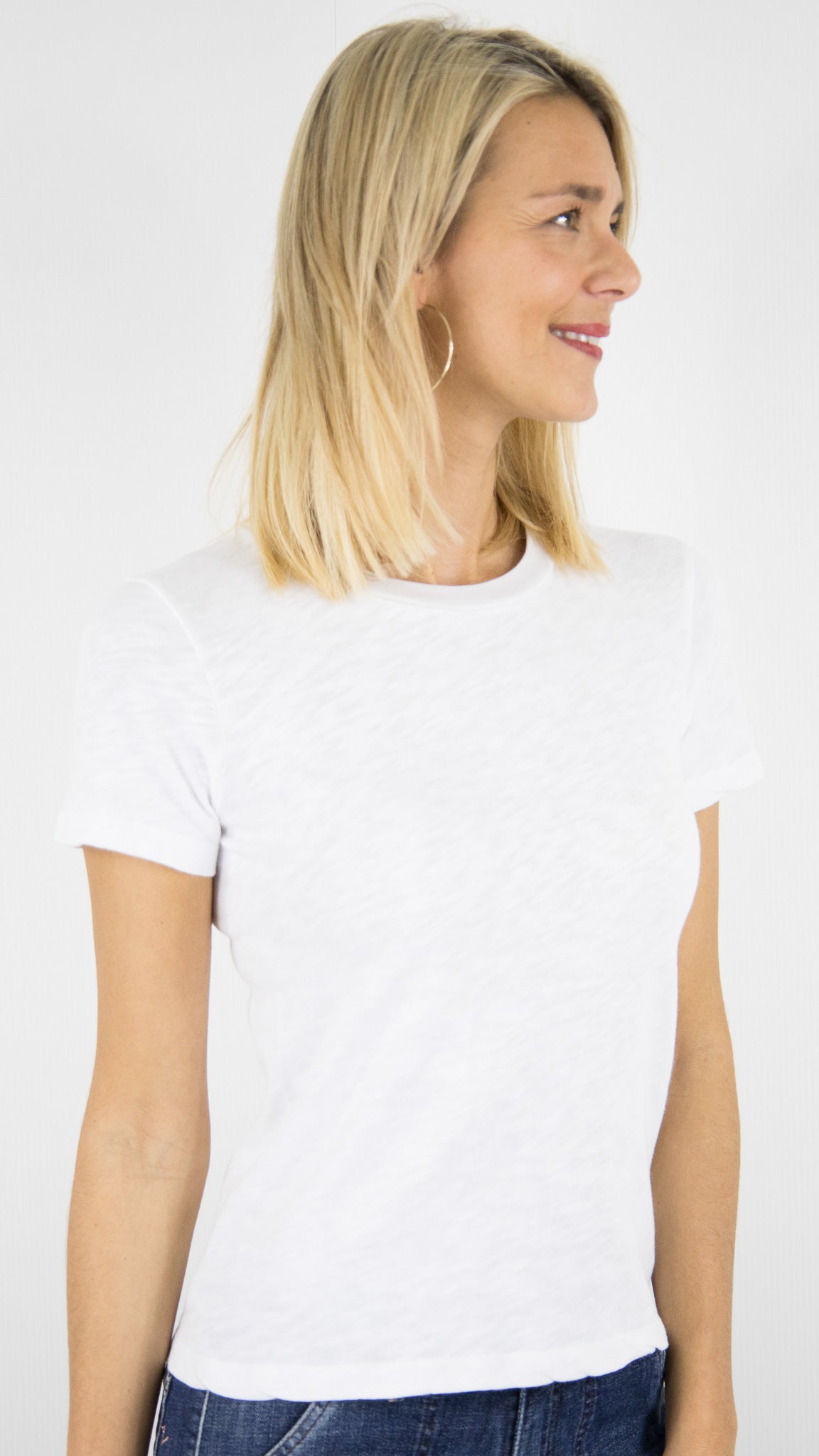 TEE-SHIRT EN COTON MANCHES COURTES SONOMA SON28GE26 AMERICAN VINTAGE SONOMA#COLOR_BLANC