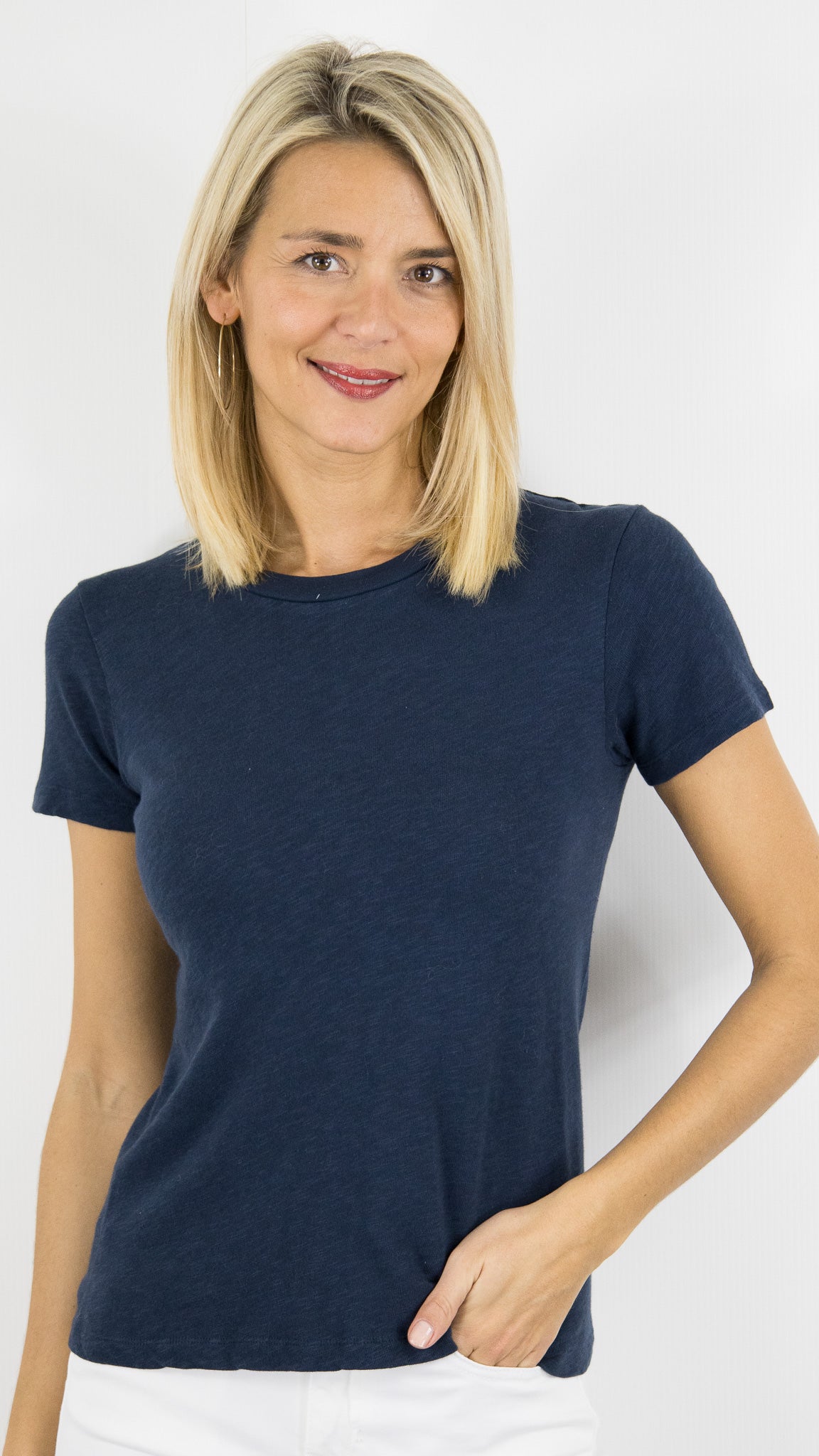 TEE-SHIRT EN COTON MANCHES COURTES SONOMA SON28GE26 AMERICAN VINTAGE SONOMA#COLOR_NAVY