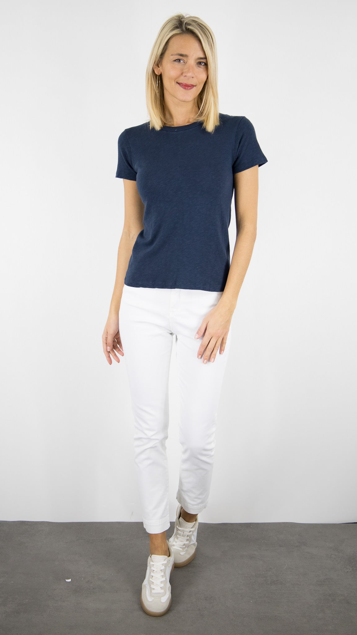 TEE-SHIRT EN COTON MANCHES COURTES SONOMA SON28GE26 AMERICAN VINTAGE SONOMA#COLOR_NAVY