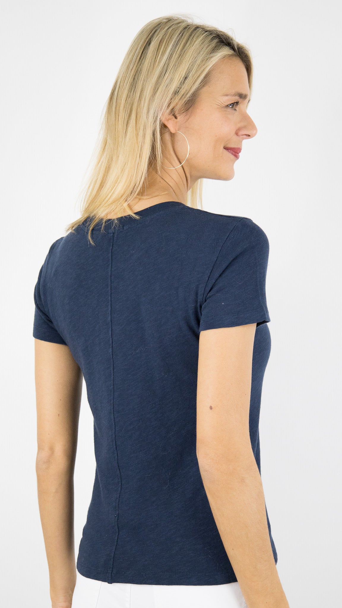 TEE-SHIRT EN COTON MANCHES COURTES SONOMA SON28GE26 AMERICAN VINTAGE SONOMA#COLOR_NAVY