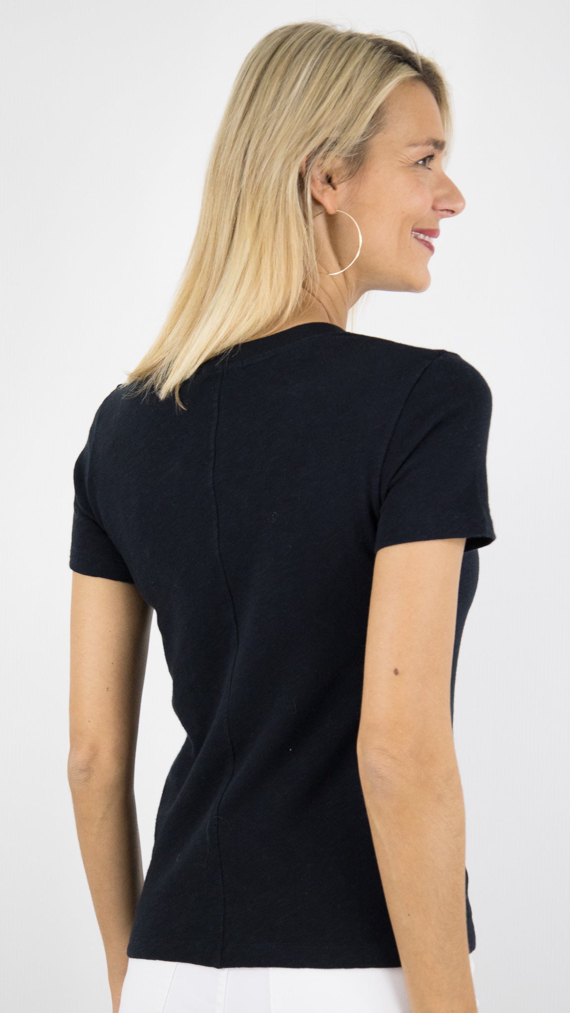 TEE-SHIRT EN COTON MANCHES COURTES SONOMA SON28GE26 AMERICAN VINTAGE SONOMA#COLOR_NOIR