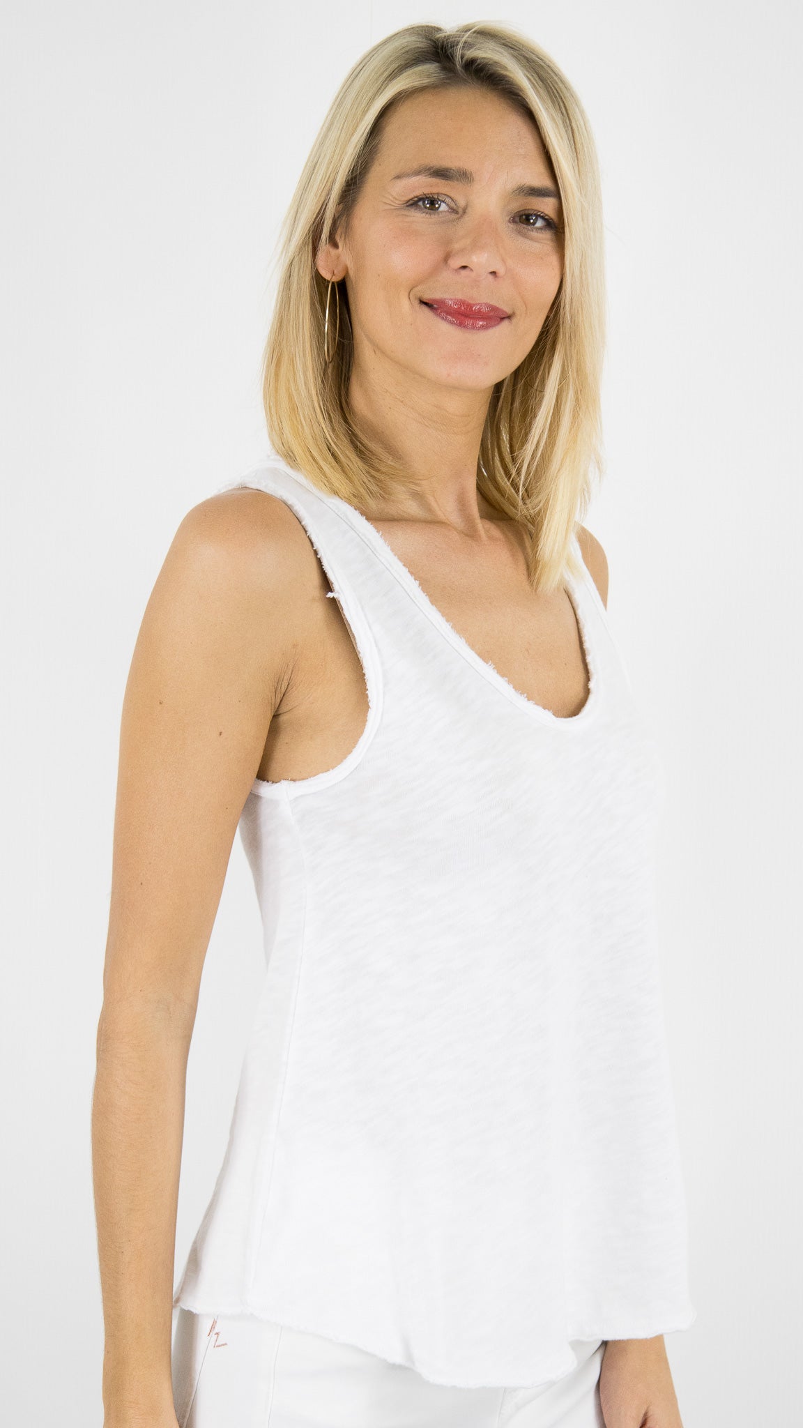 TEE-SHIRT DEBARDEUR EN COTON POUR FEMME AMERICAN VINTAGE SONOMA SON29GE#COLOR_BLANC