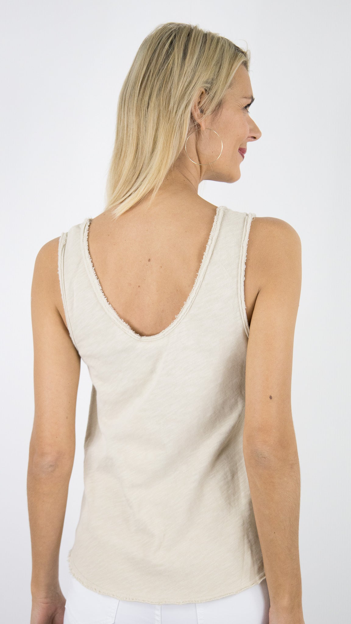 TEE-SHIRT DEBARDEUR EN COTON POUR FEMME AMERICAN VINTAGE SONOMA SON29GE#COLOR_MASTIC VINTAGE/BEIGE