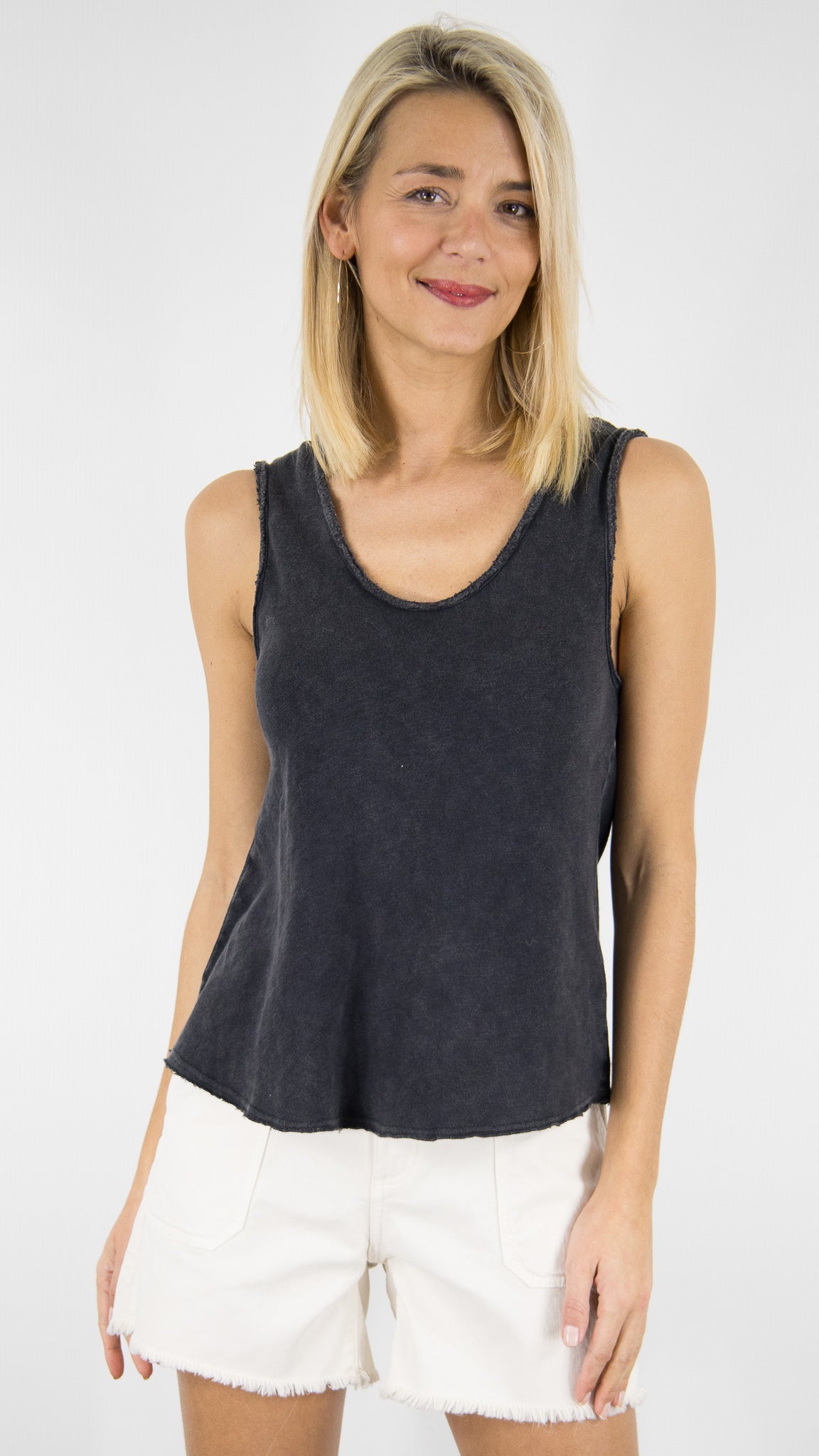 TEE-SHIRT DEBARDEUR EN COTON POUR FEMME AMERICAN VINTAGE SONOMA SON29GE#COLOR_NOIR