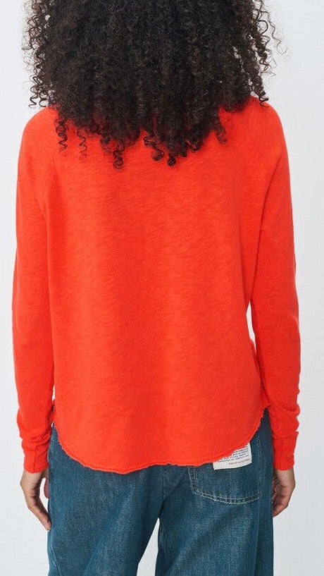 TEE-SHIRT COL BATEAU EN COTON AMERICAN VINTAGE SONOMA#COLOR_GASPATCHO/ORANGE