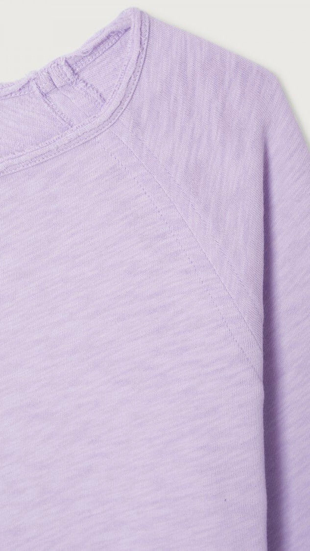 TEE-SHIRT COL BATEAU MANCHES LONGUES EN COTON POUR FEMME SON31G AMERICAN VINTAGE SONOMA#COLOR_CHATAIGNE
