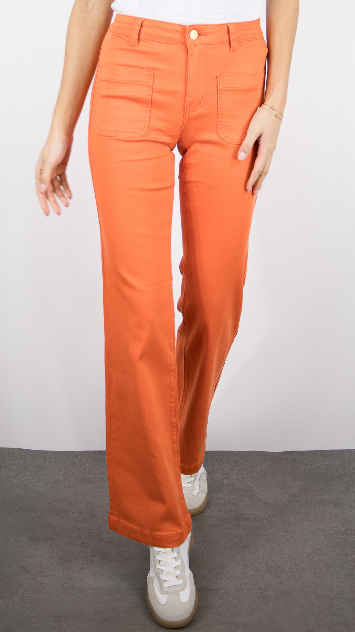 JEANS FLARE POUR FEMME LA PETITE ETOILE SONNY#COLOR_64/ORANGE