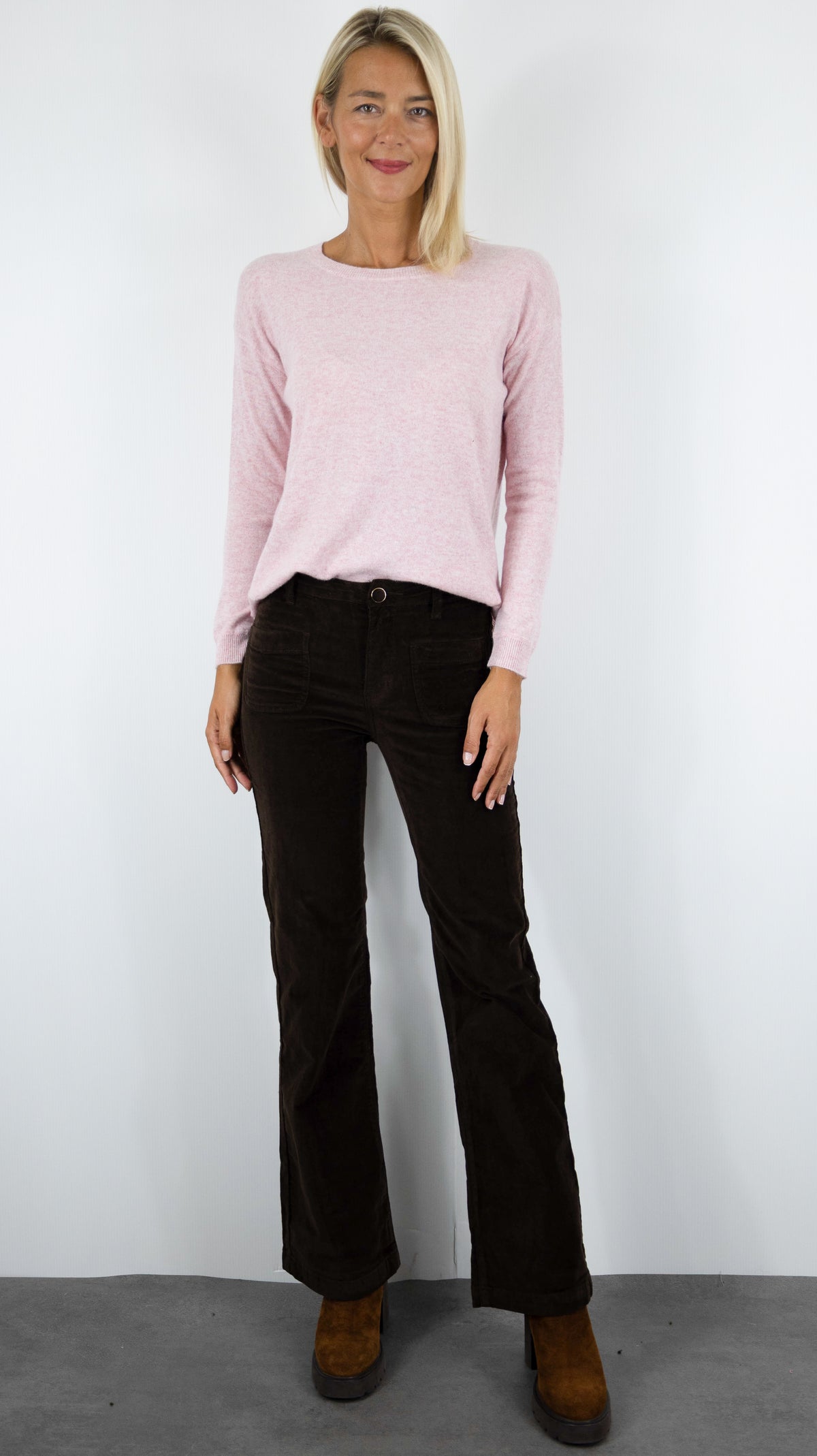 PANTALON FLARE EN VELOURS MILLERAIS POUR FEMME  LA PETITE ETOILE SONNY#COLOR_16/MARRON
