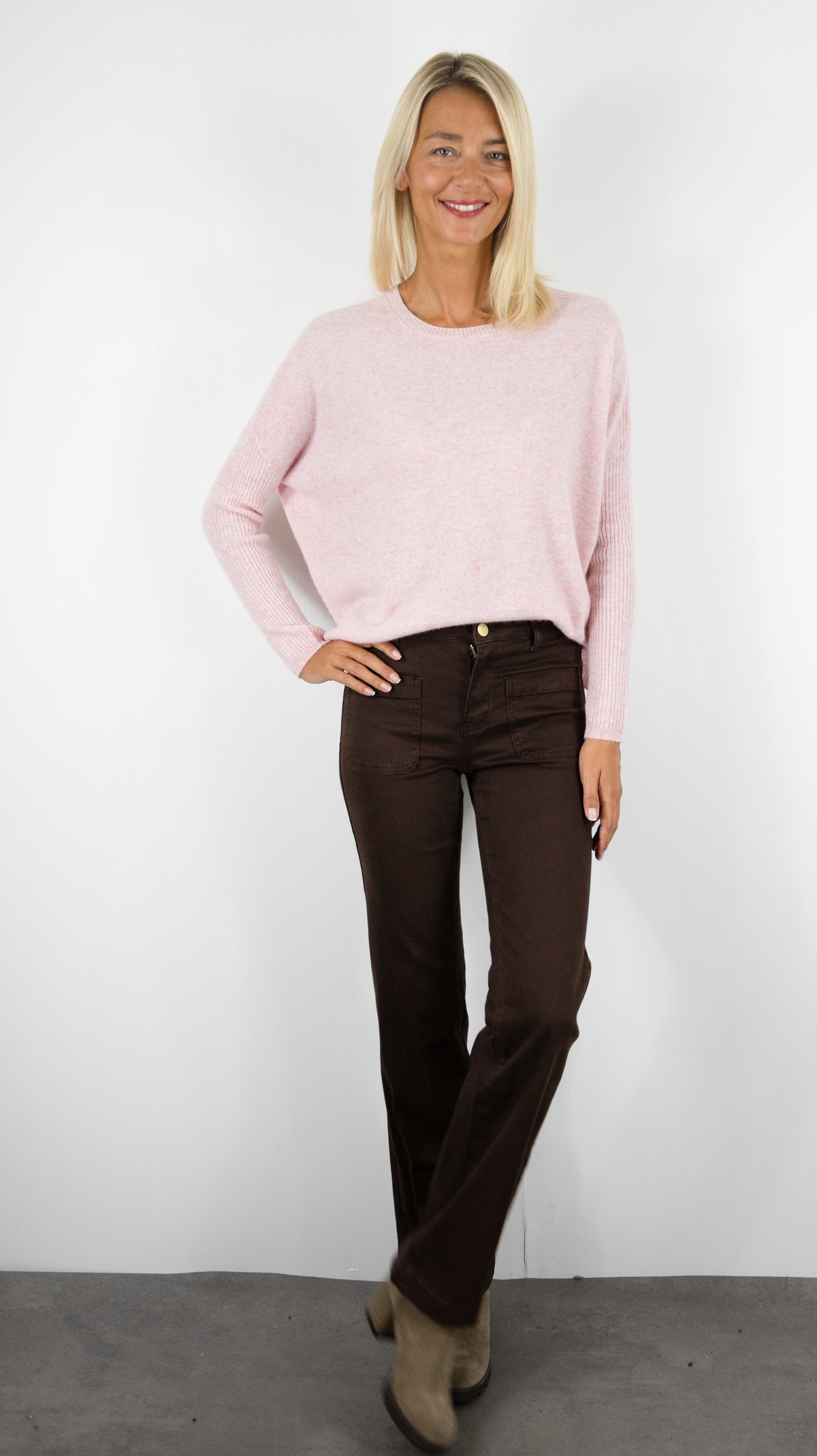 PANTALON FLARE EN COTON POUR FEMME MARRON LA PETITE ETOILE SONNY 