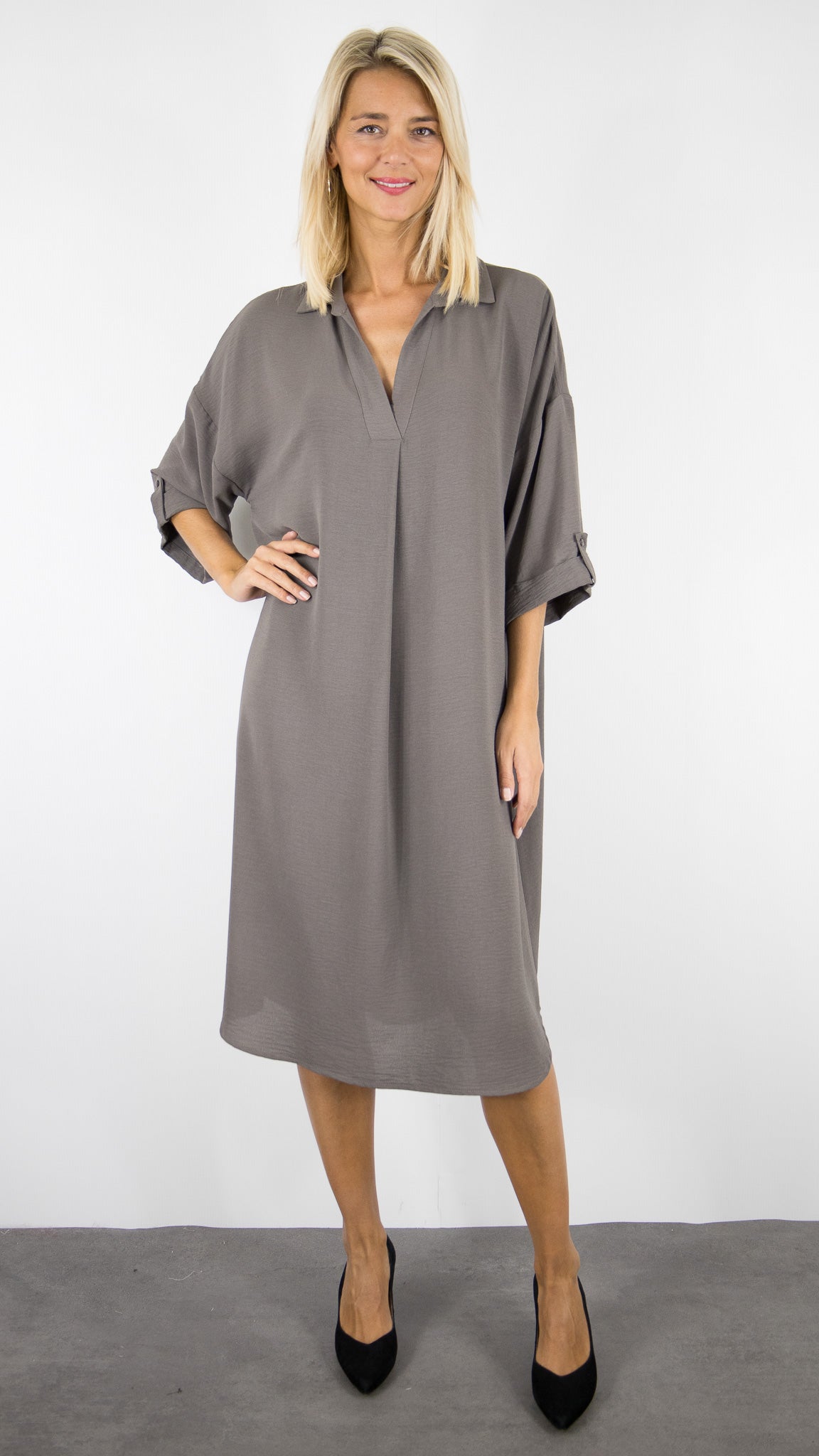 ROBE FLUIDE AMPLE TAUPE EMA BLUE'S SOPHIE/CEY 