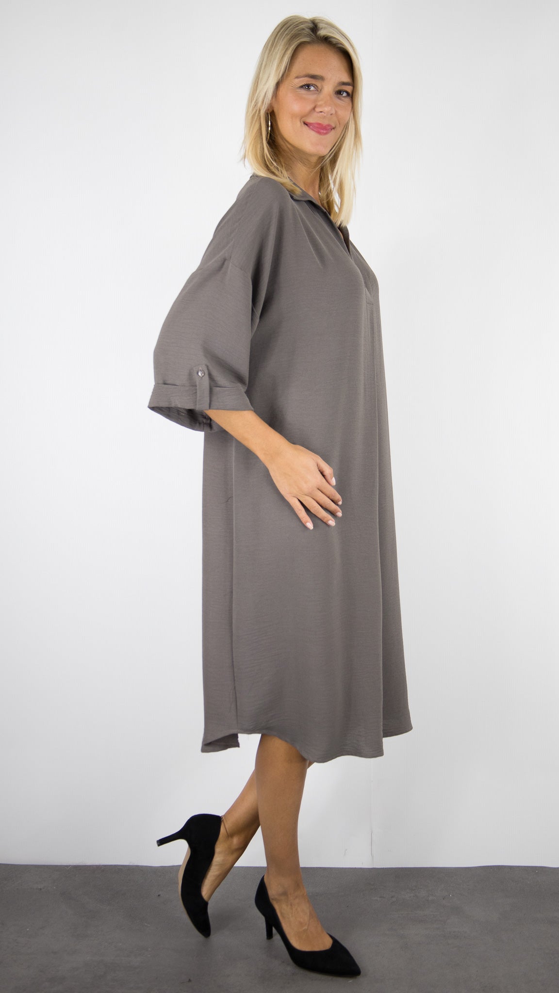 ROBE FLUIDE AMPLE TAUPE EMA BLUE'S SOPHIE/CEY 
