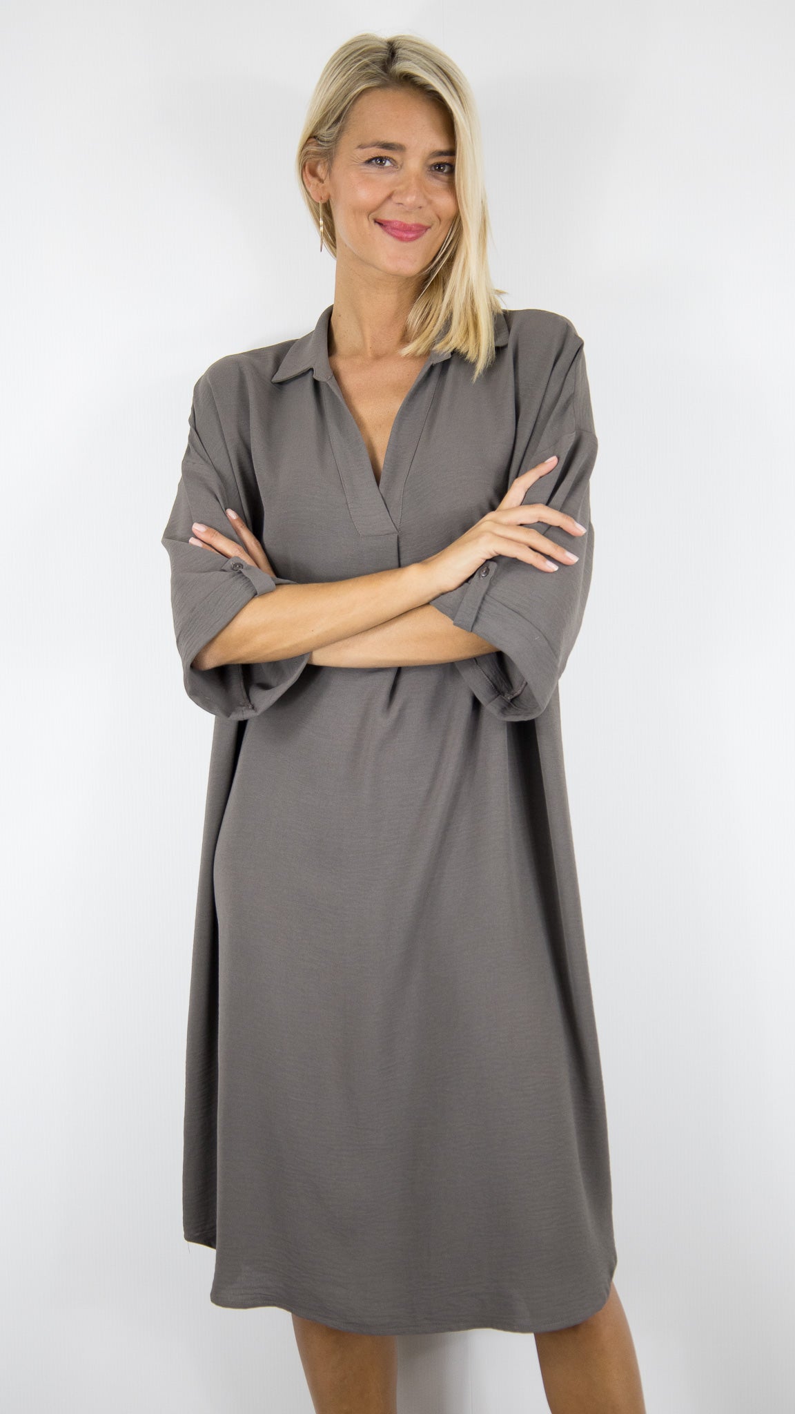 ROBE FLUIDE AMPLE TAUPE EMA BLUE'S SOPHIE/CEY 