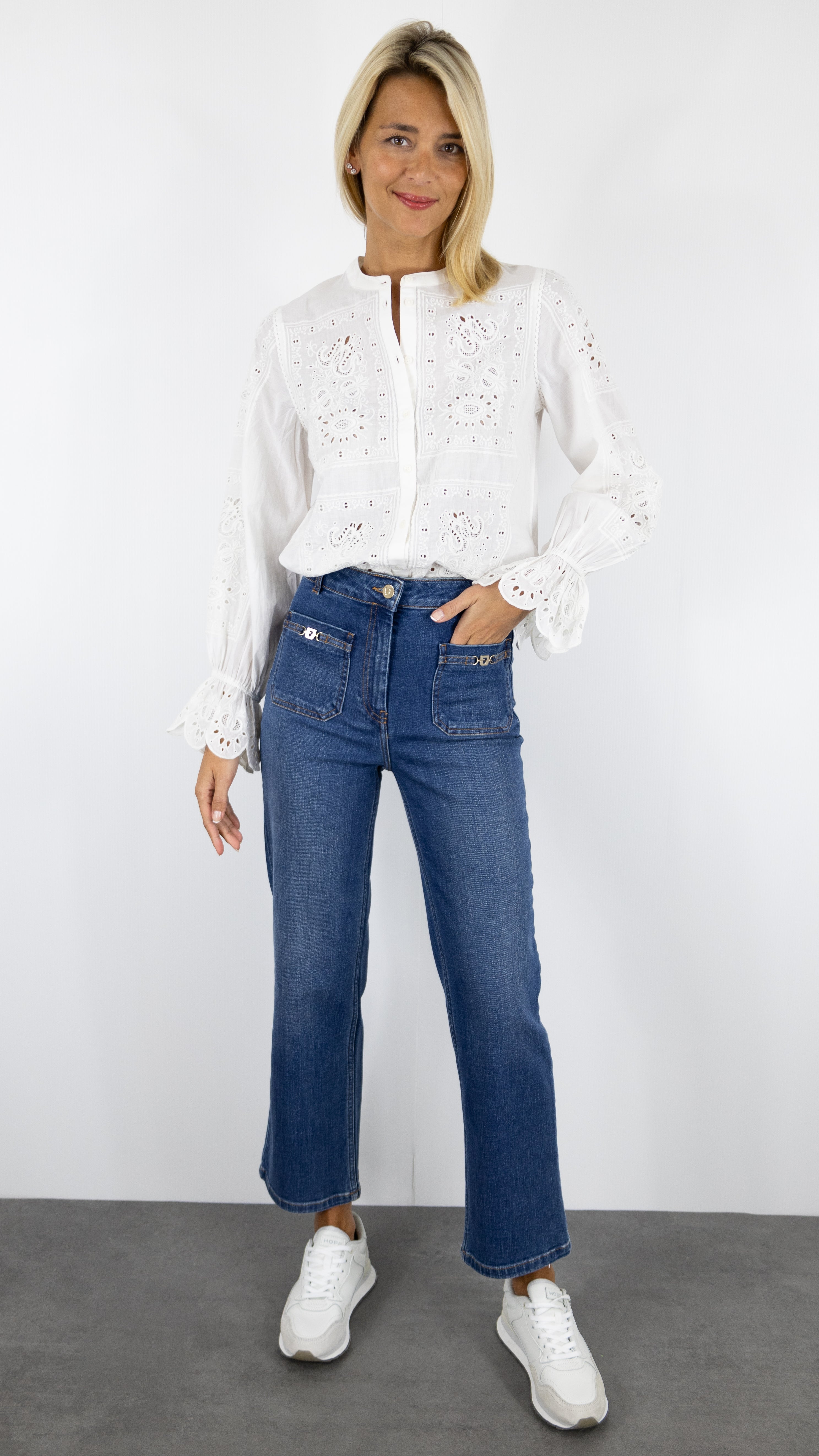 BLOUSE BRODEE EN COTON ECRUE BA&SH SORAYA