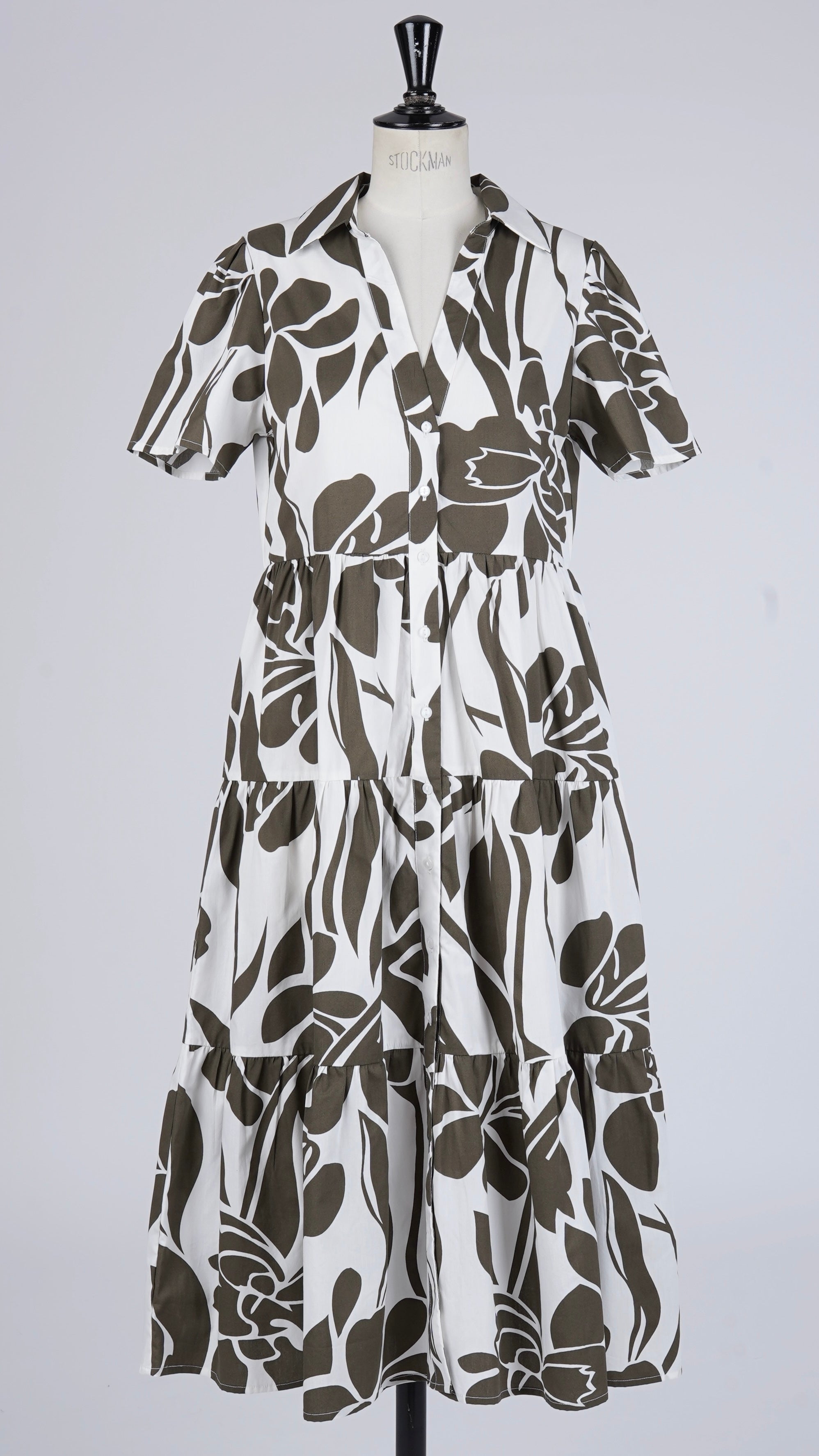 ROBE COURTE IMPRIMEE KAKI GOA SUZIE