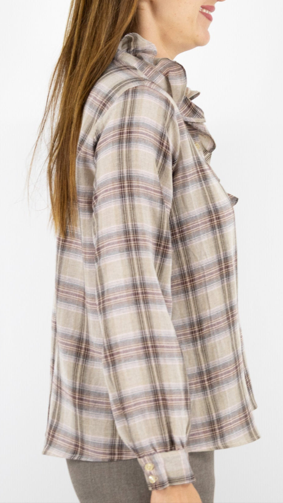 BLOUSE A VOLANTS ECOSSAISE DES PETITS HAUTS TESSA