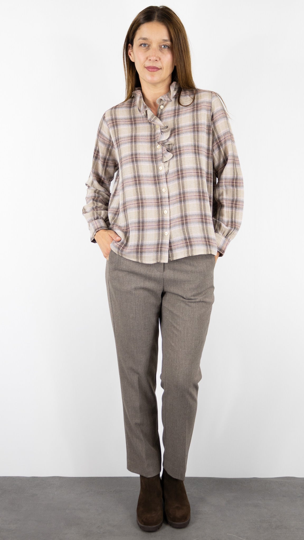 BLOUSE A VOLANTS ECOSSAISE DES PETITS HAUTS TESSA