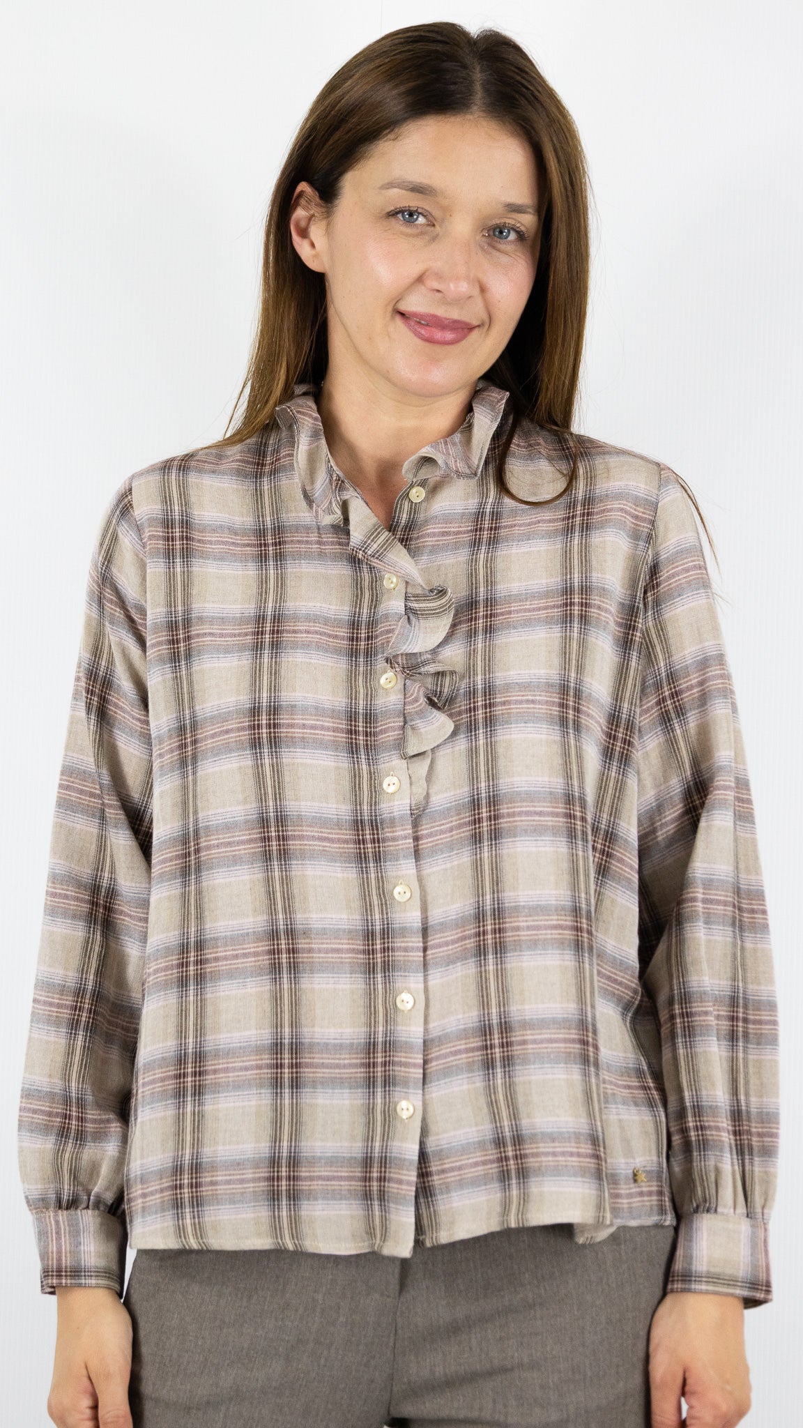 BLOUSE A VOLANTS ECOSSAISE DES PETITS HAUTS TESSA