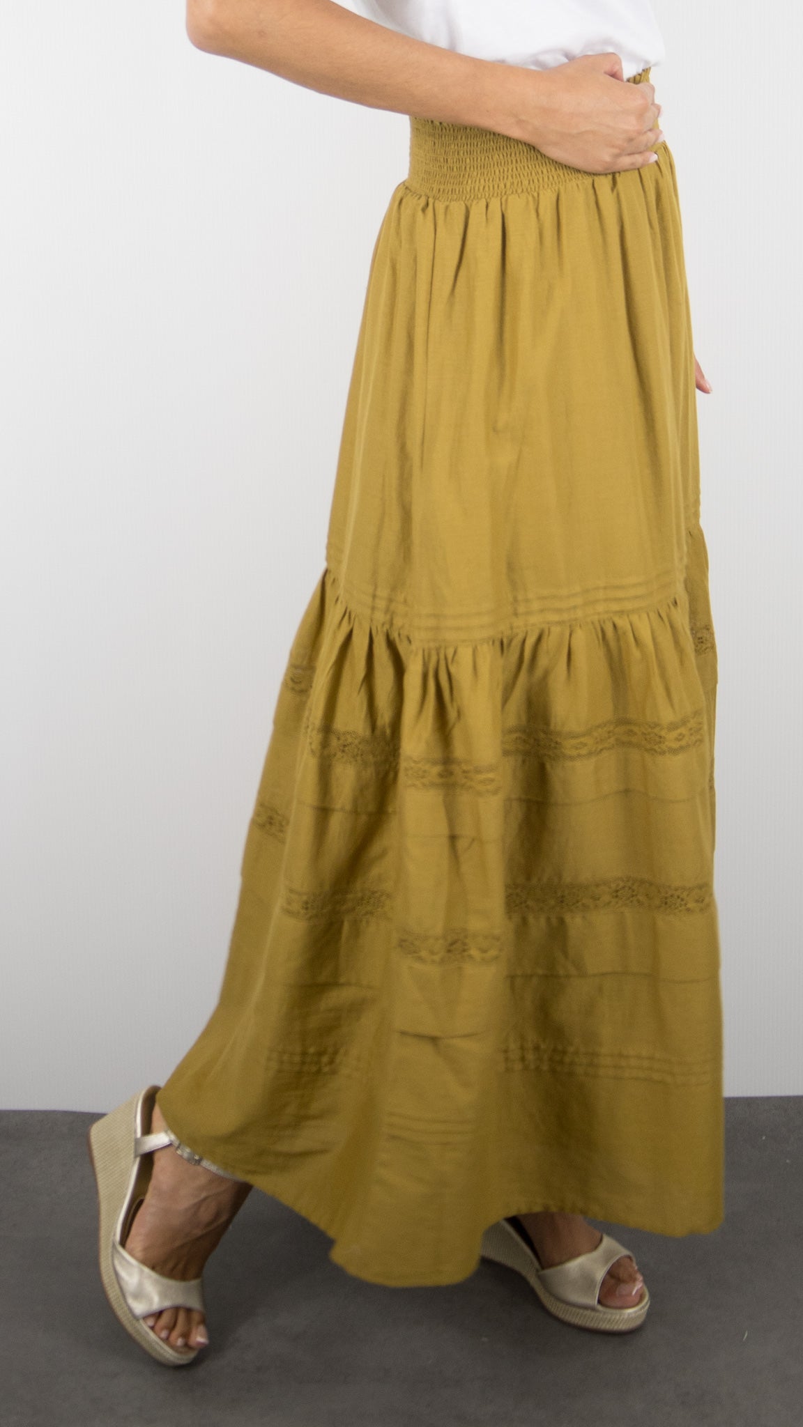 JUPON LONG BRODE EN CCOTON POUR FEMME DES PETITS HAUTS TESSIE#COLOR_MOUSSE