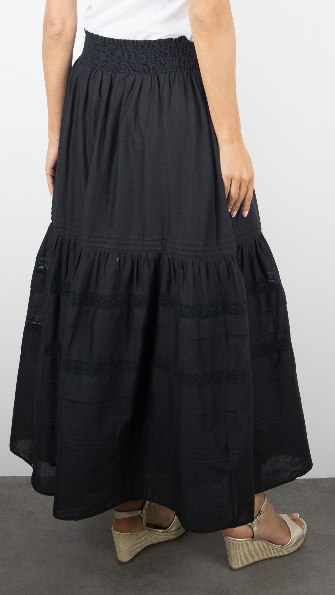 JUPON LONG BRODE EN CCOTON POUR FEMME DES PETITS HAUTS TESSIE#COLOR_NOIR