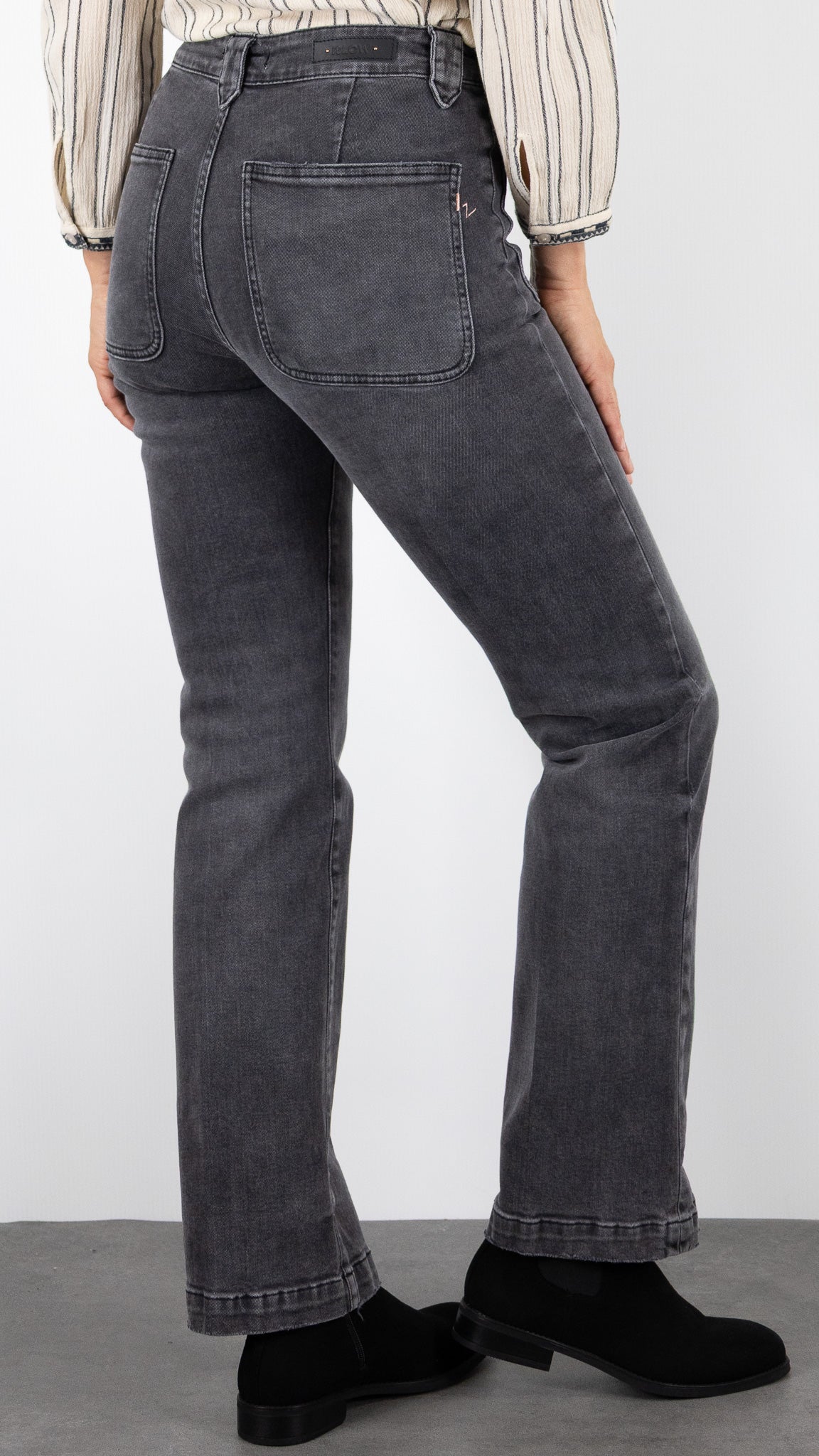 JEANS GREY WATER POUR FEMME ISLOW TINA BLACK DENIM