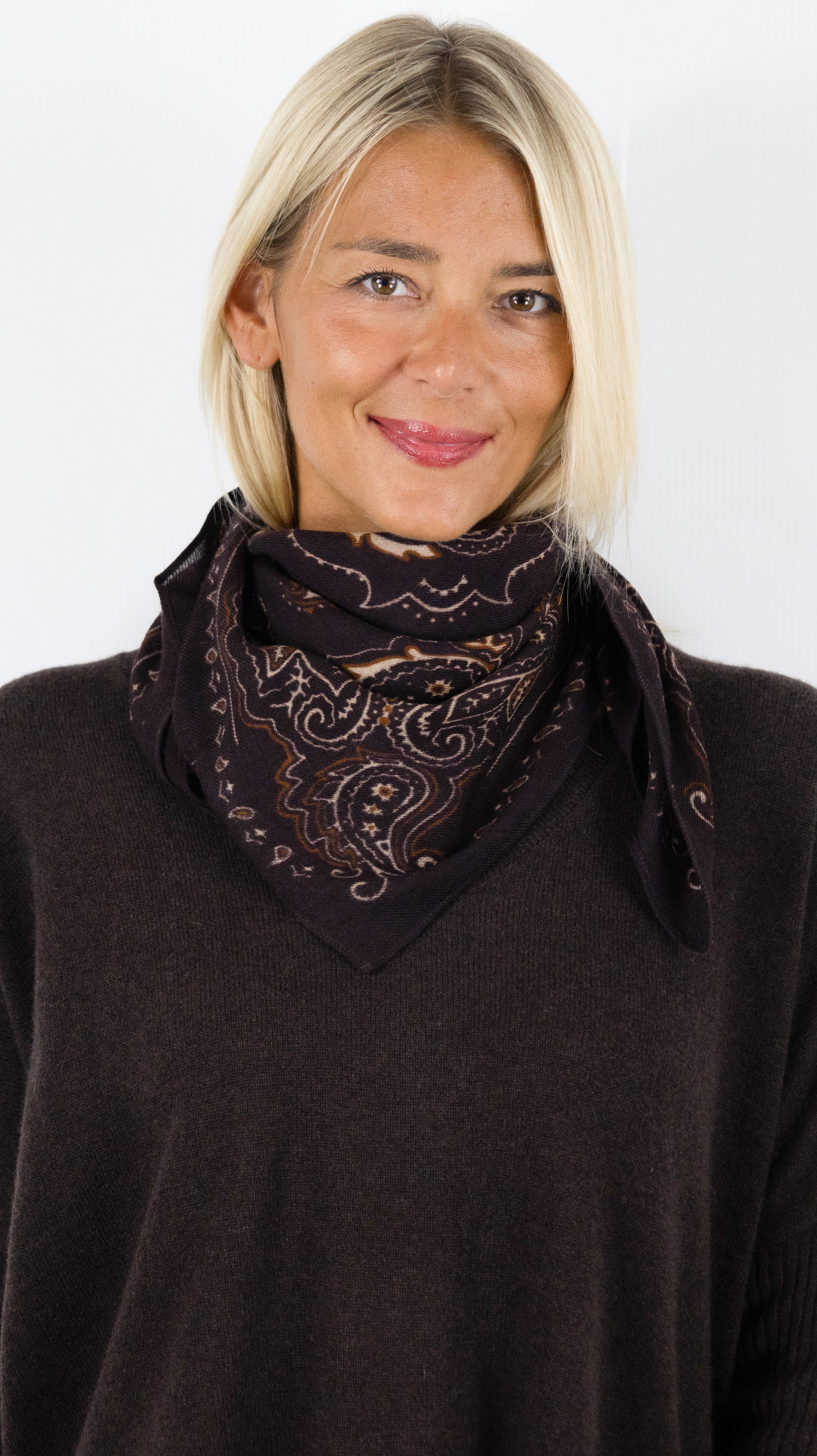 FOULARD BANDANA PAINSLEY POUR FEMME HARTFORD#COLOR_02/CHOCO 