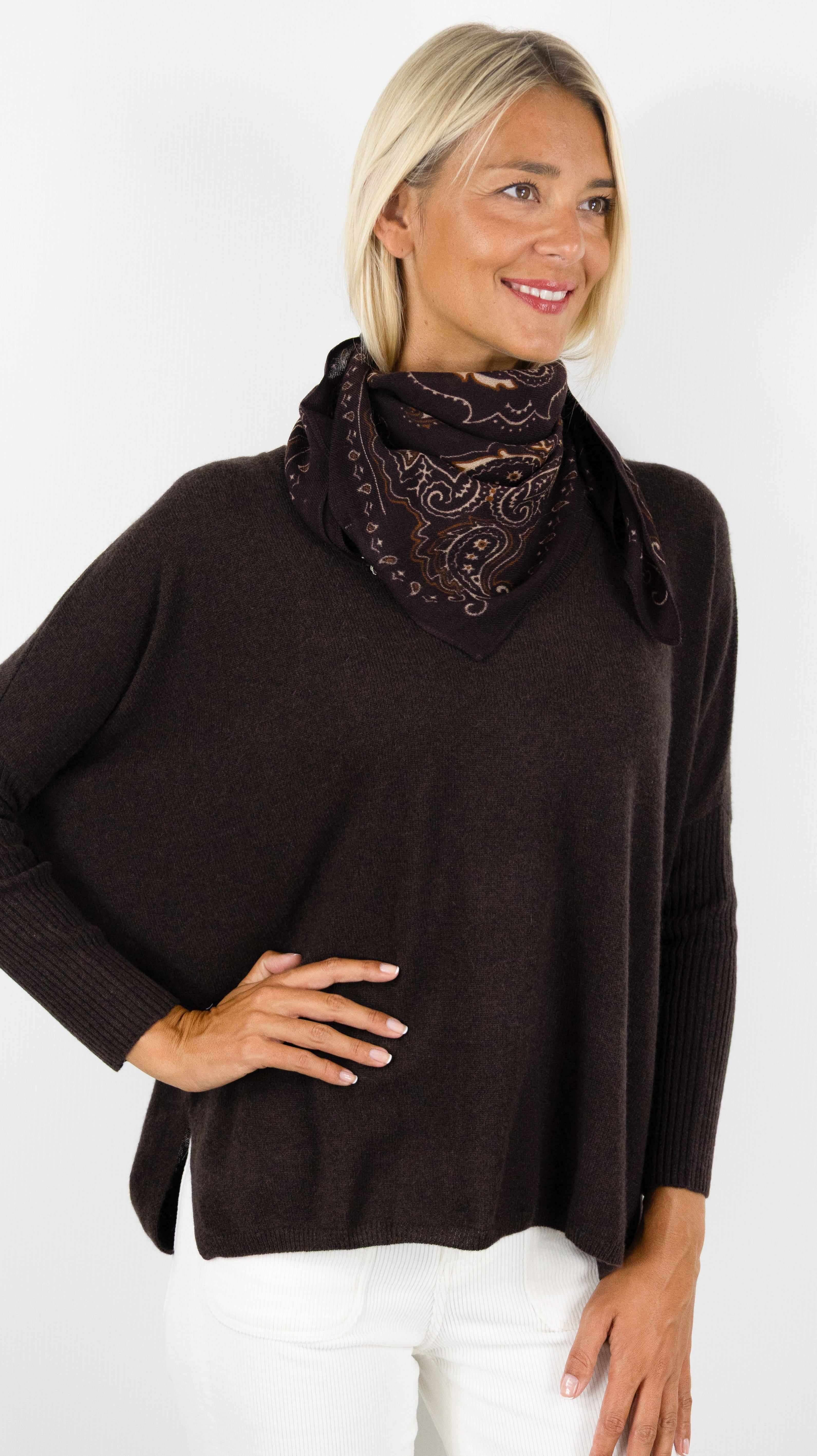 FOULARD BANDANA PAINSLEY POUR FEMME HARTFORD#COLOR_02/CHOCO 