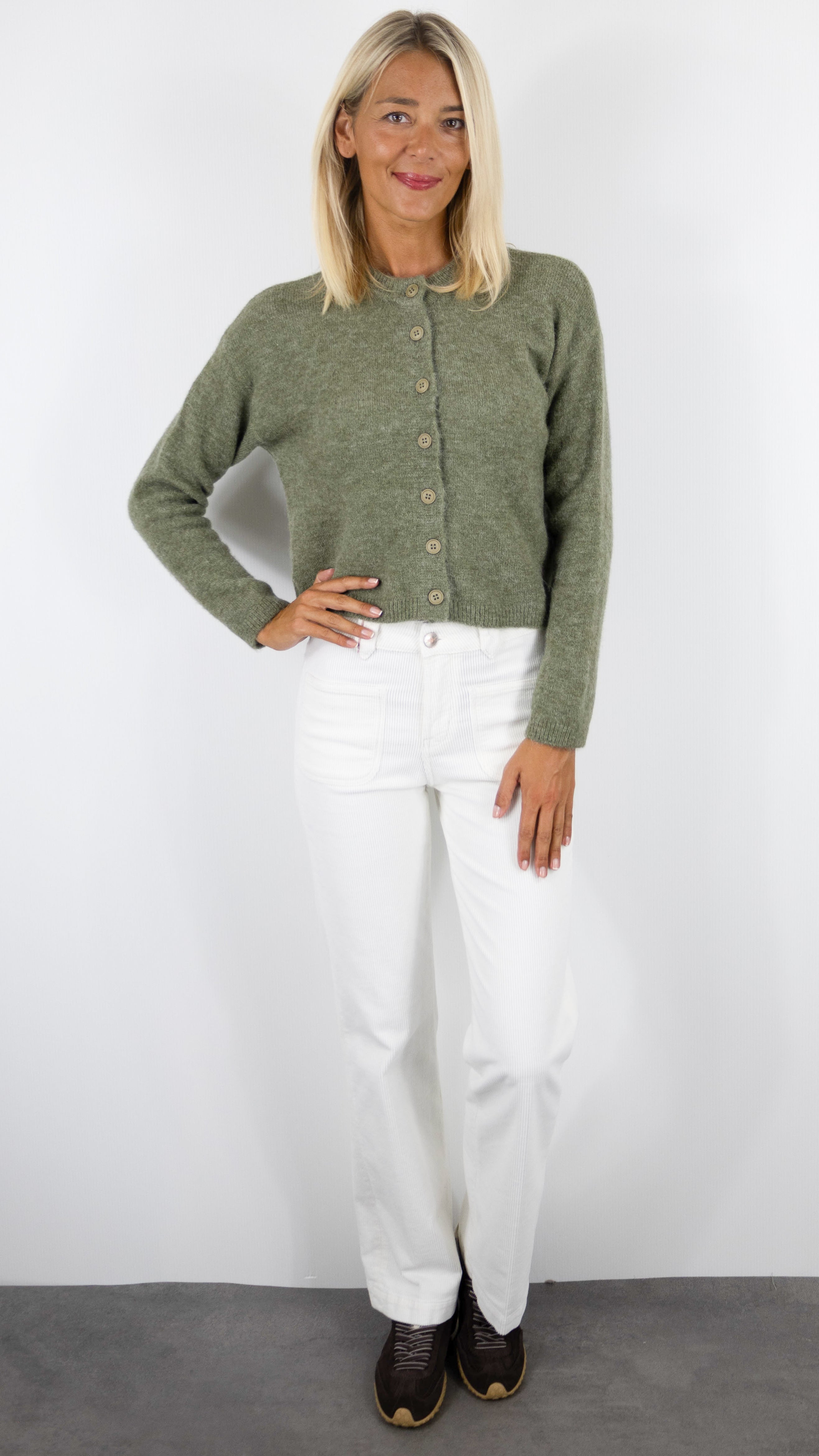CARDIGAN EN MAILLE MOUSSEUSE POUR FEMME AN'GE LETIANA#COLOR_MATCHA