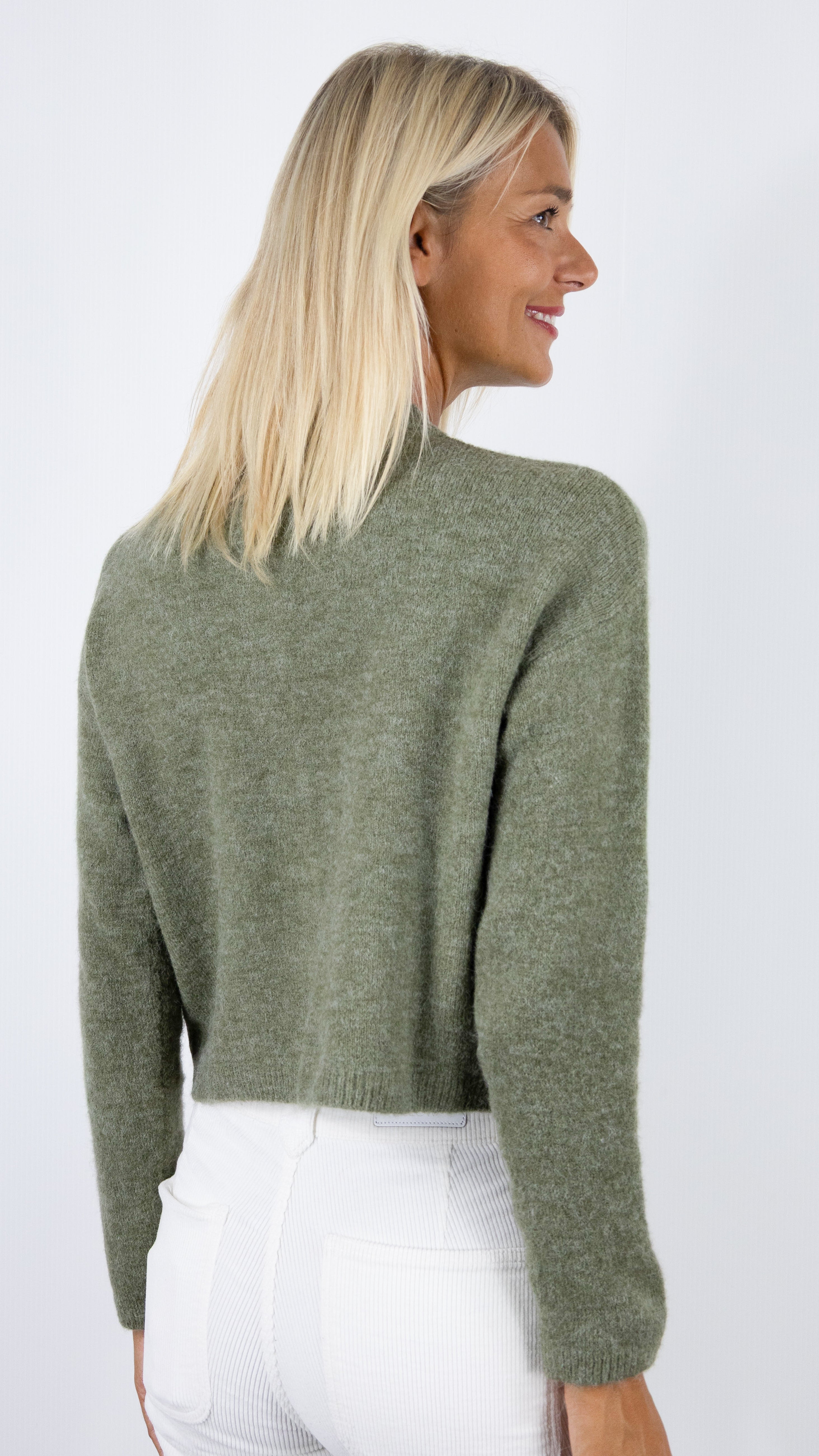 CARDIGAN EN MAILLE MOUSSEUSE POUR FEMME AN'GE LETIANA#COLOR_MATCHA